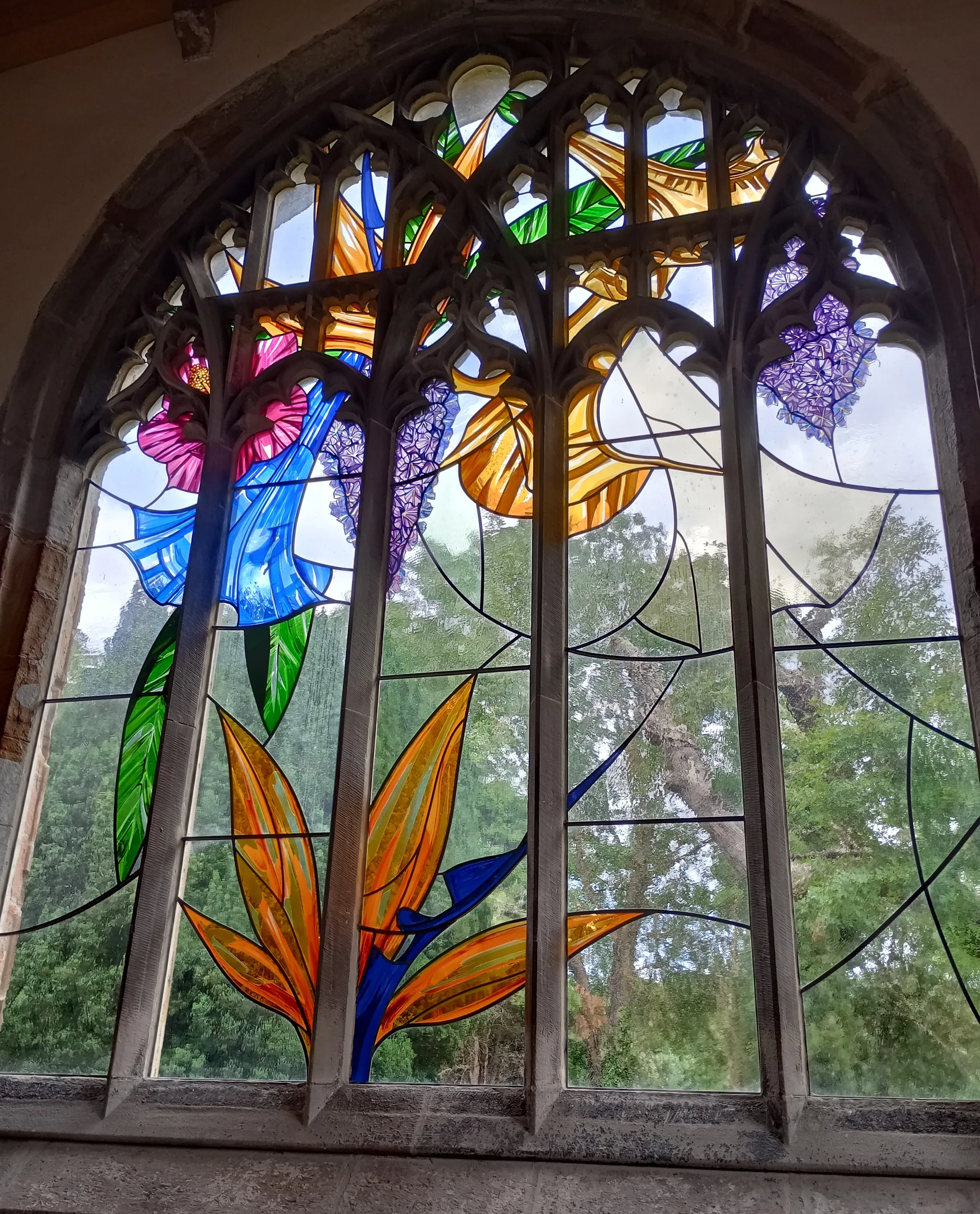 Stained Glass Windows and Panels Close Up