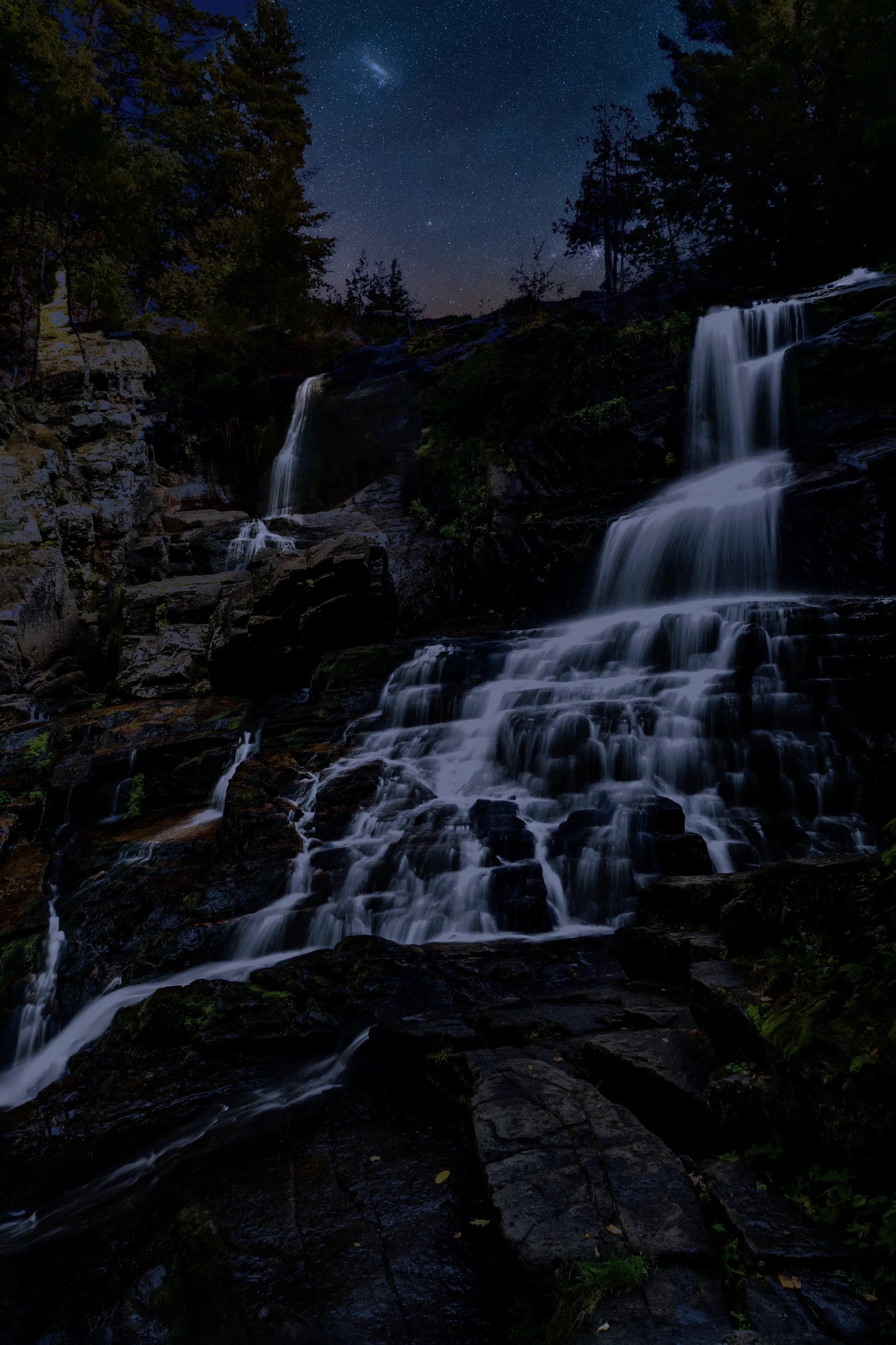 Night Time at Shelving Rock Water Fall Fort Ann, NY