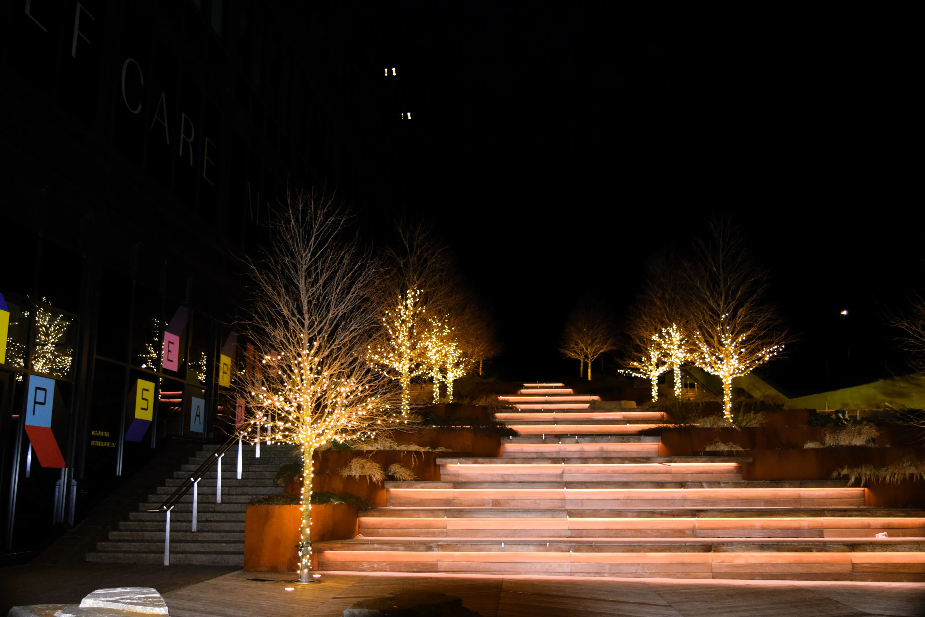 Outdoor Stairs at Night (no sunset/sunrise)