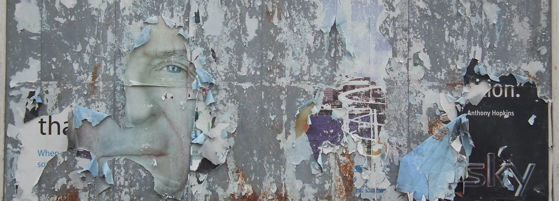 Old and torn billboard posters