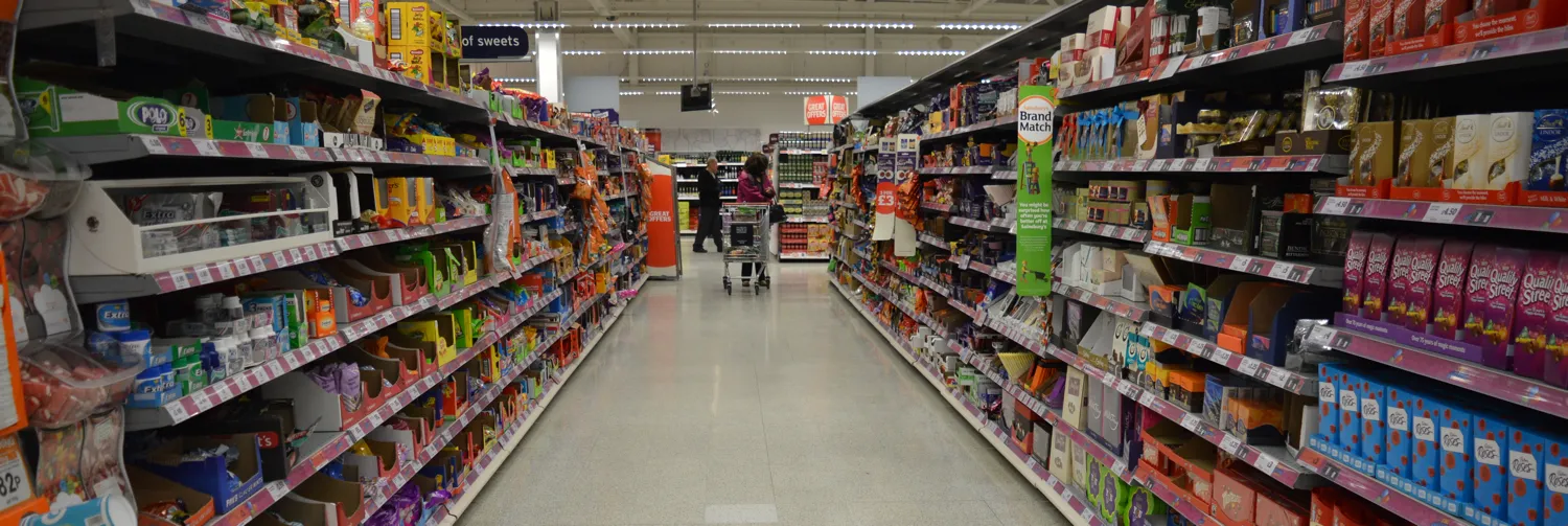 Supermarket shelves