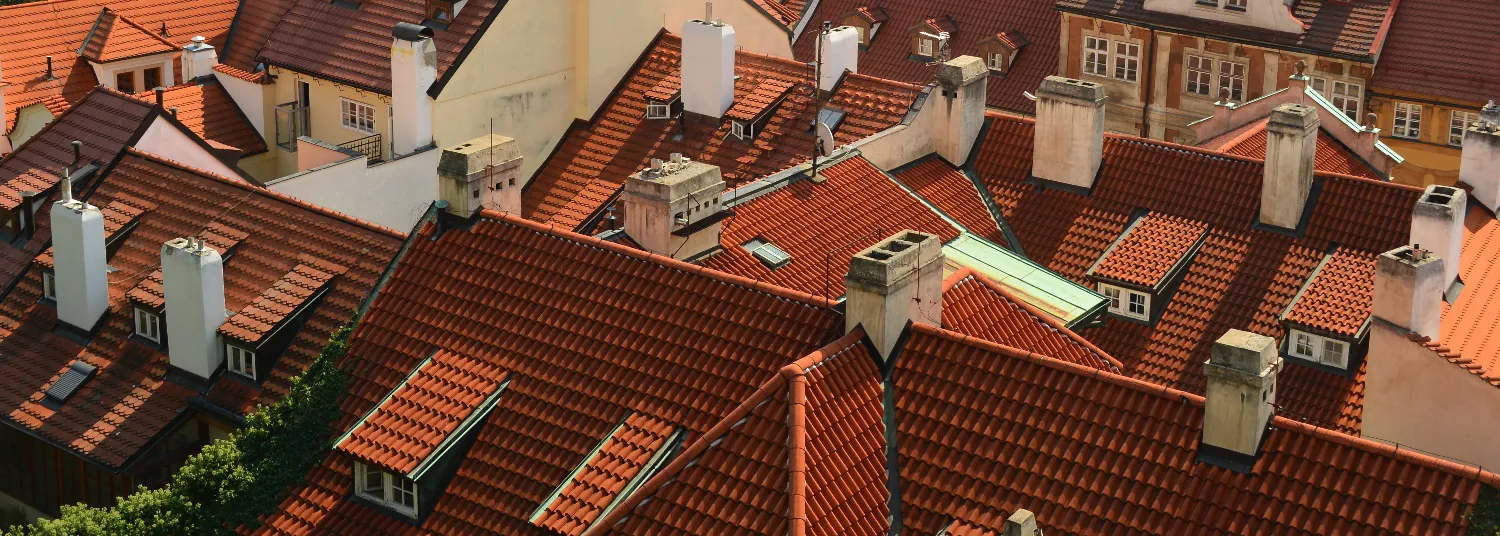 Chimneys and rooftops