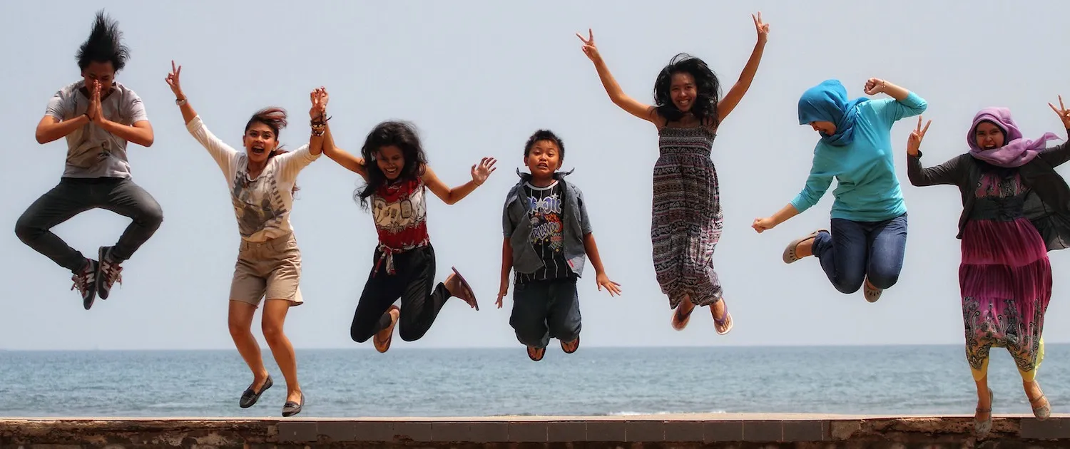 Jumping for joy