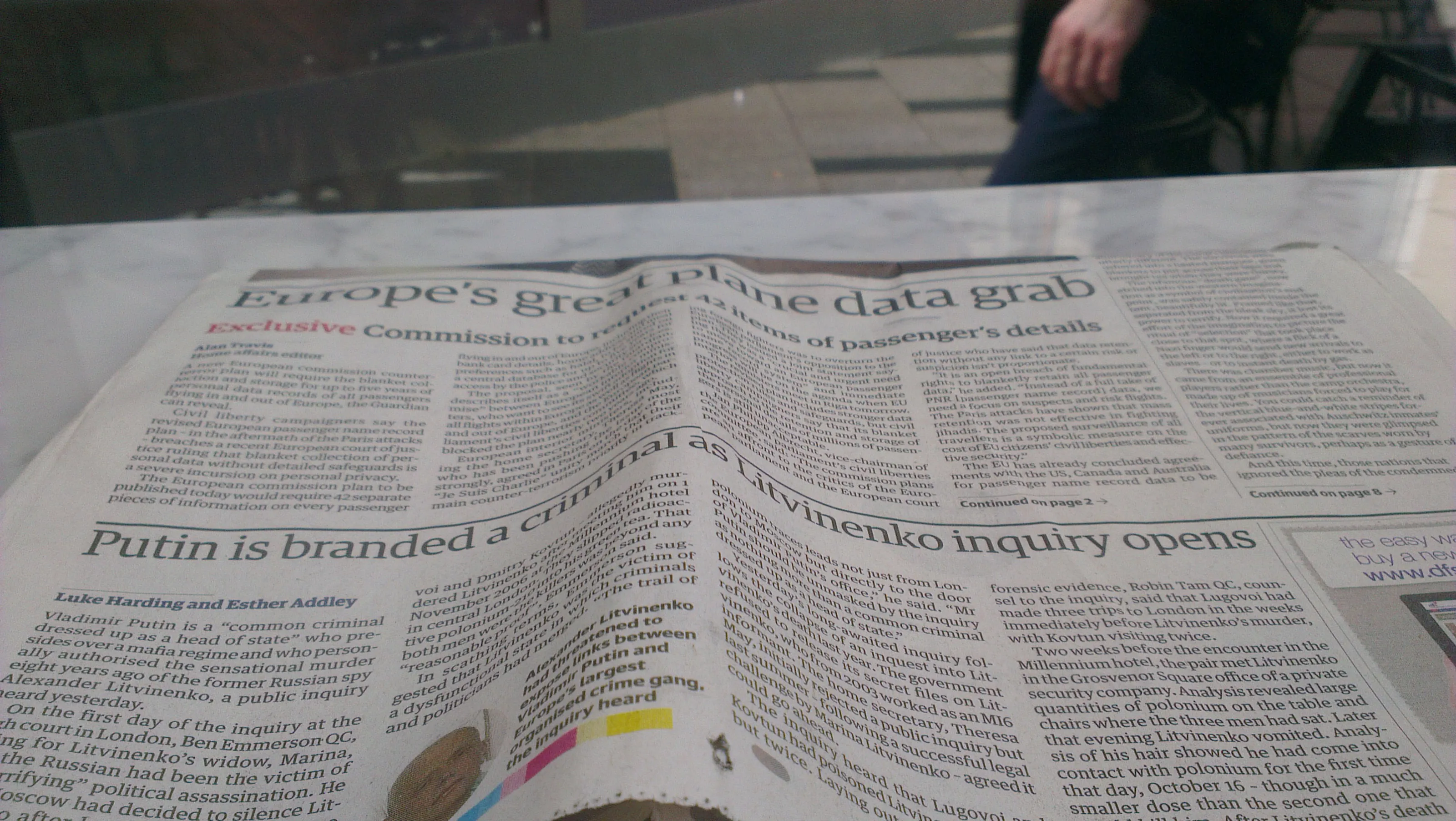 Today's newspaper headlines