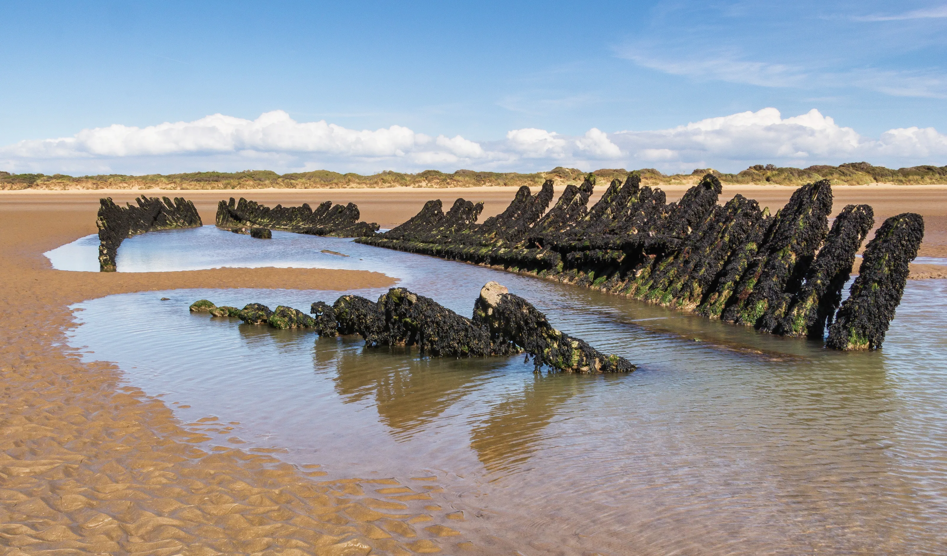 Uncovered by the sea