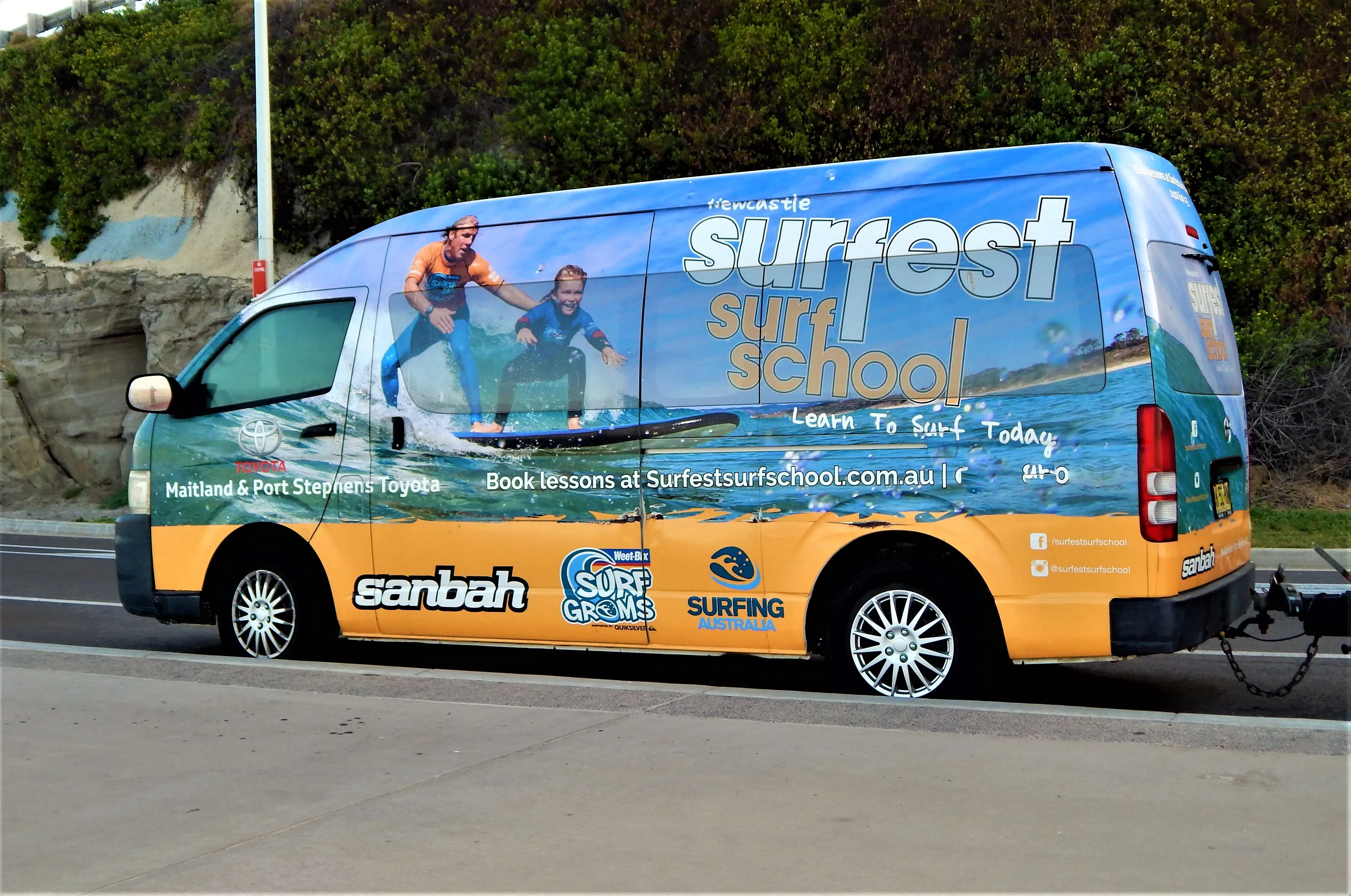 Transport with a commercial advertisement