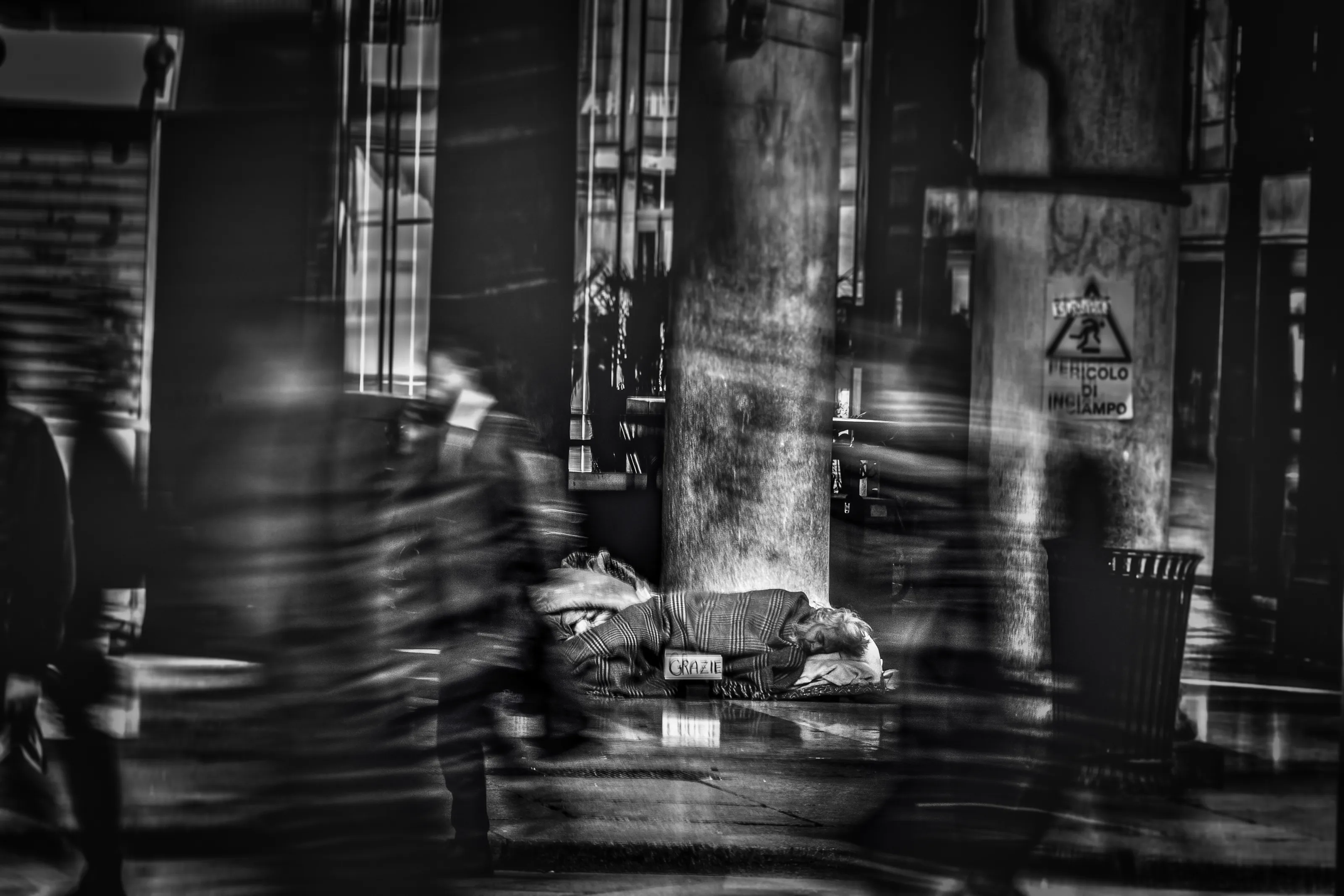 City street scenes in black & white