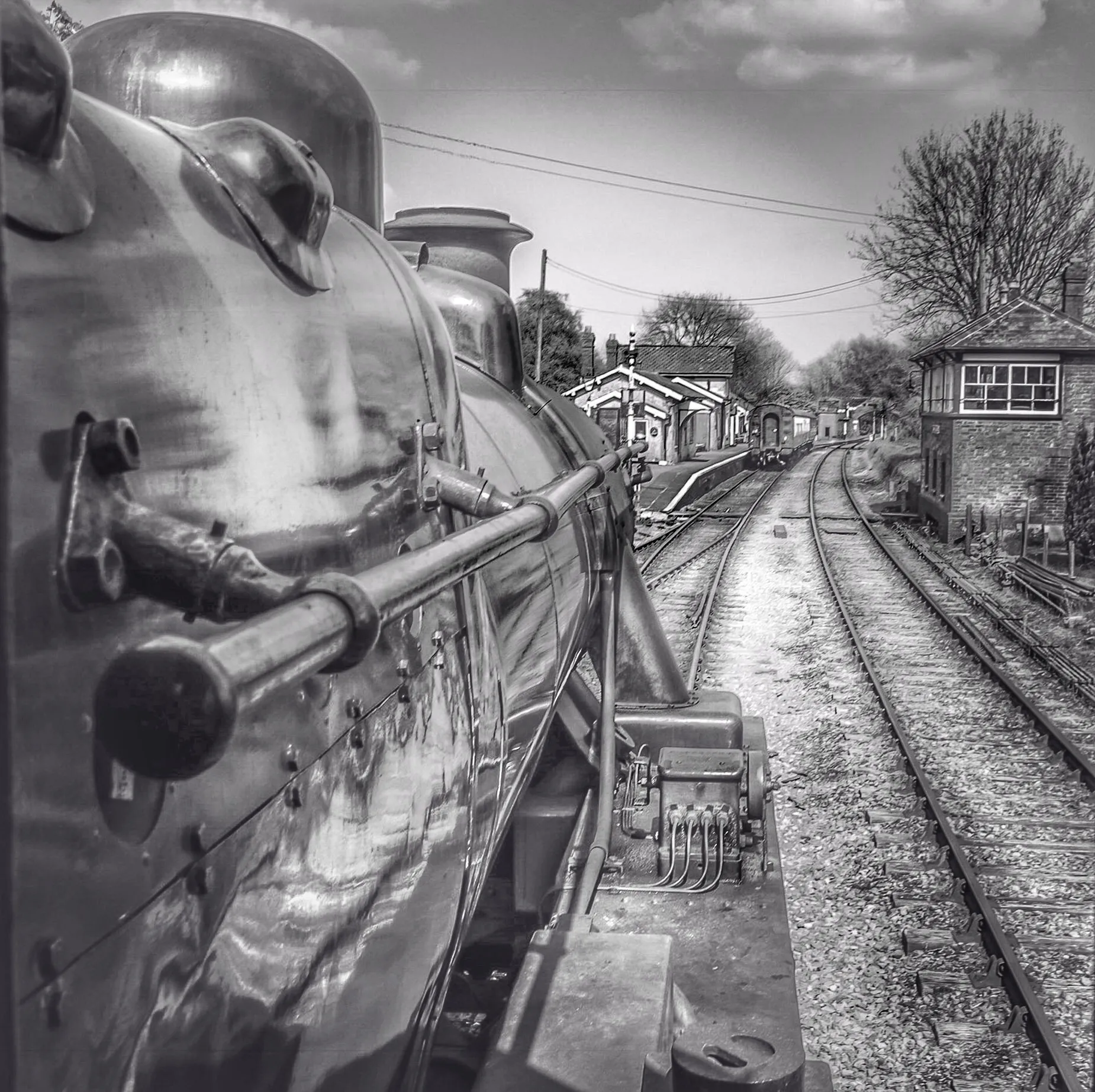 Steam Trains in black & white (no people)