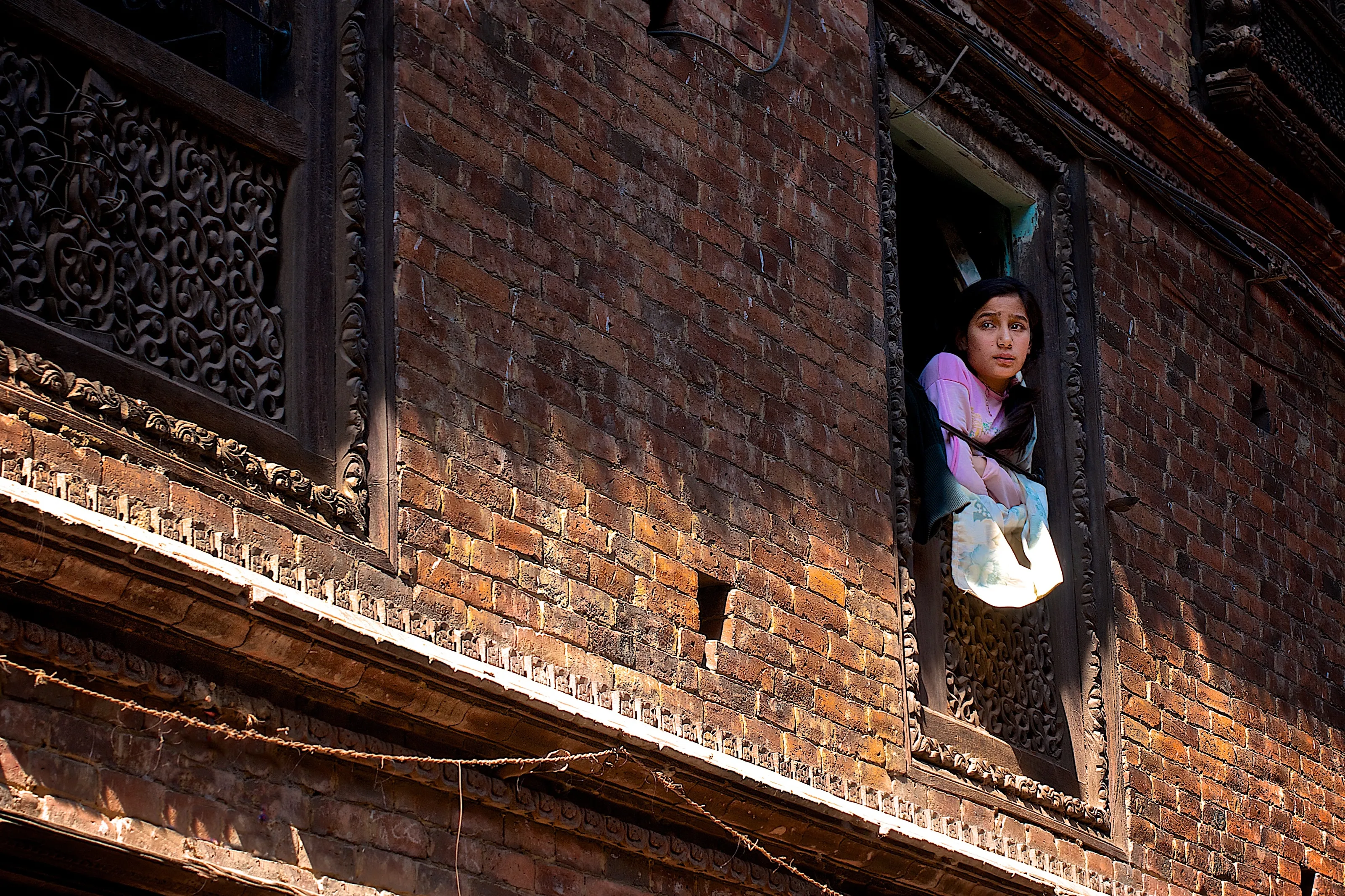 Person looking out of the window