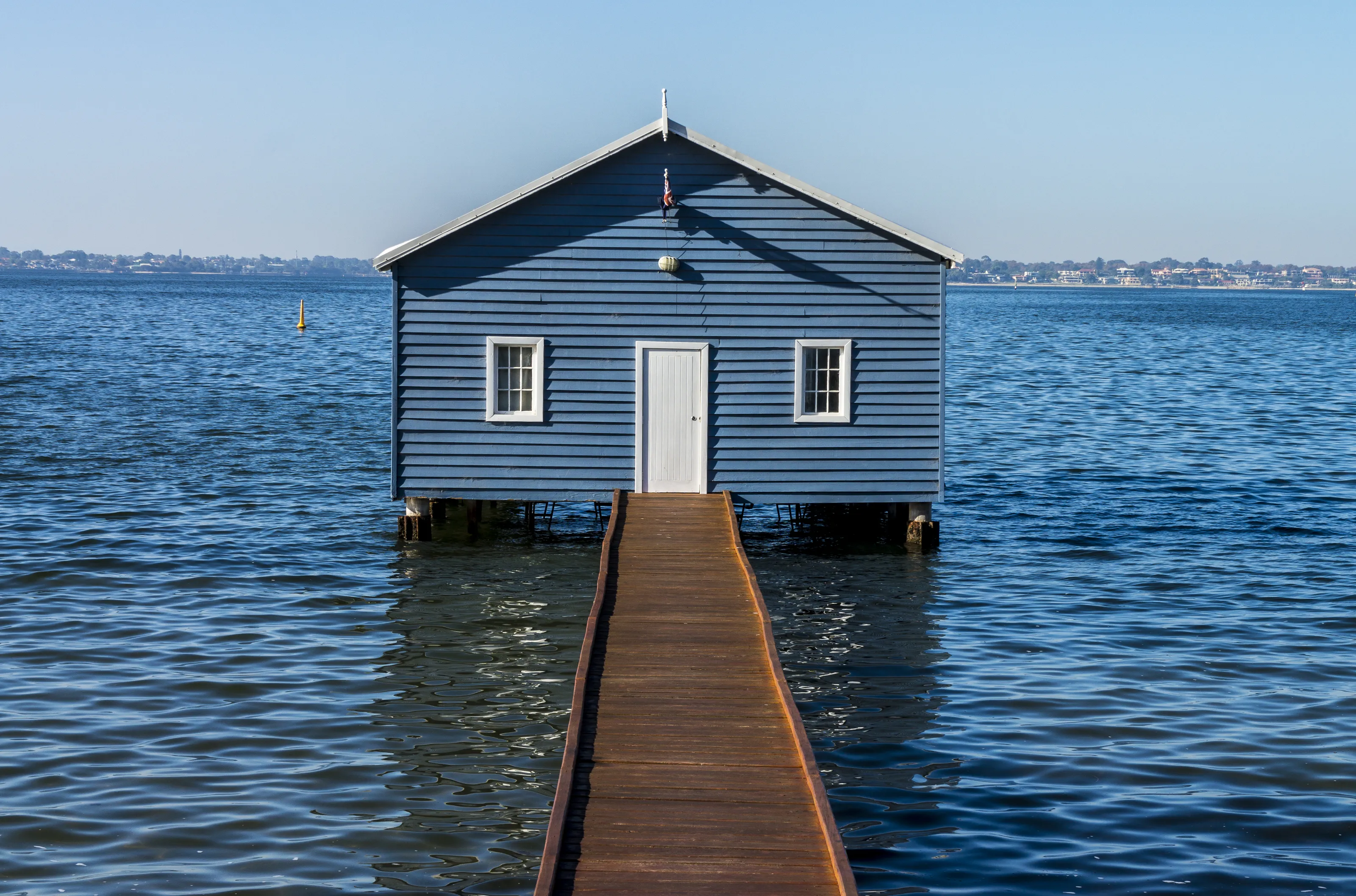 Colourful boathouses