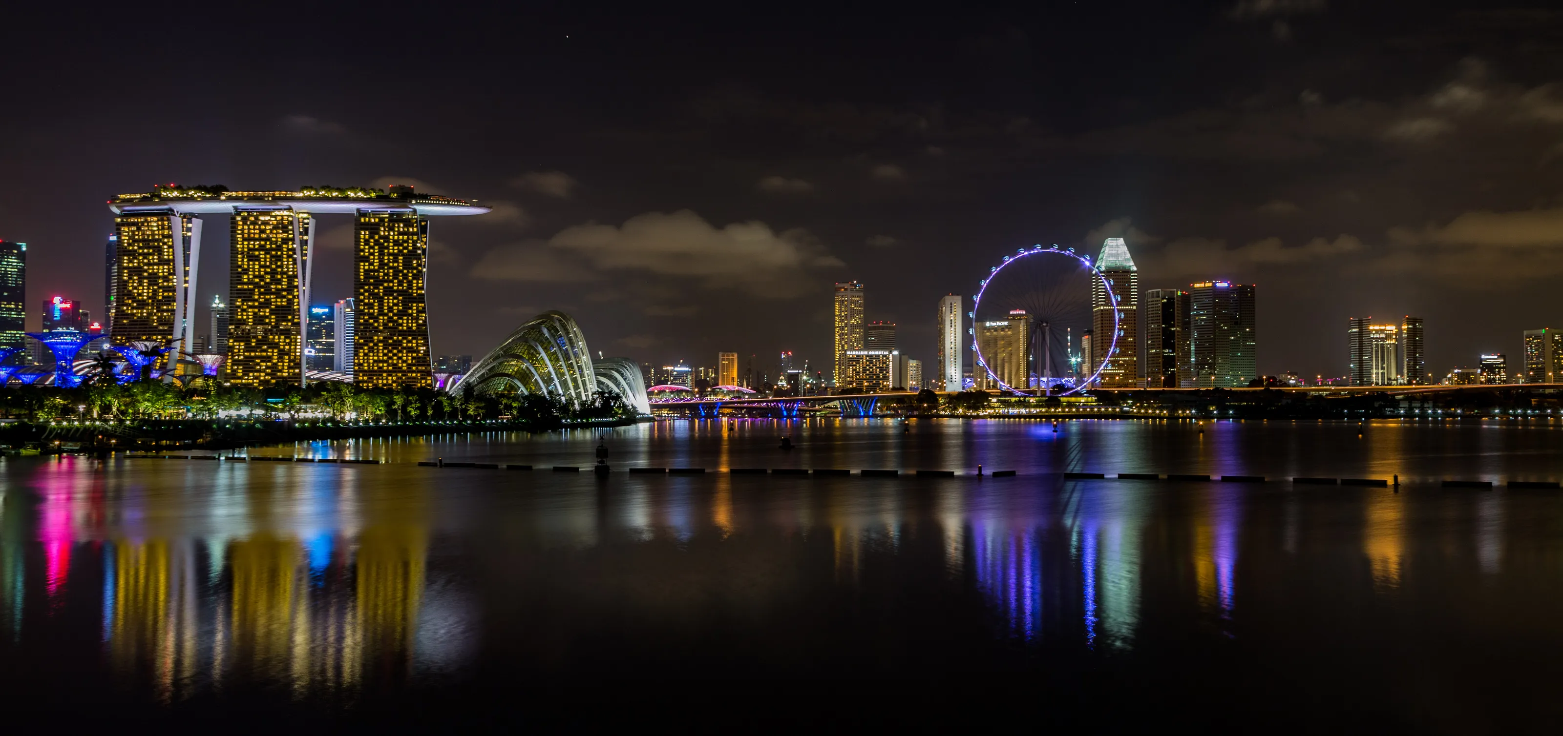 Illuminated Buildings at Night