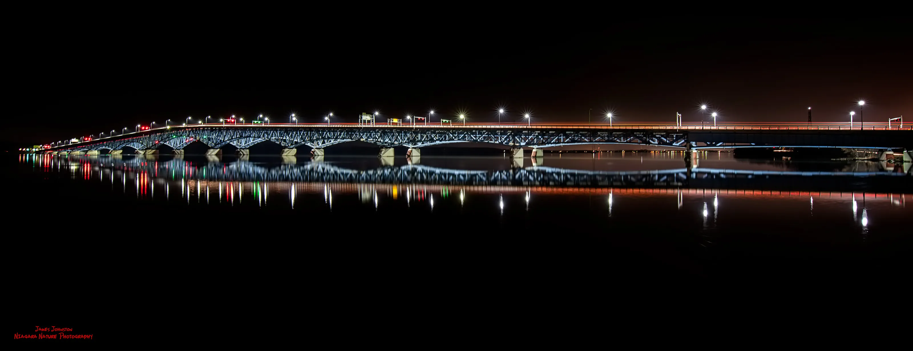Bridges Lit Up at Night