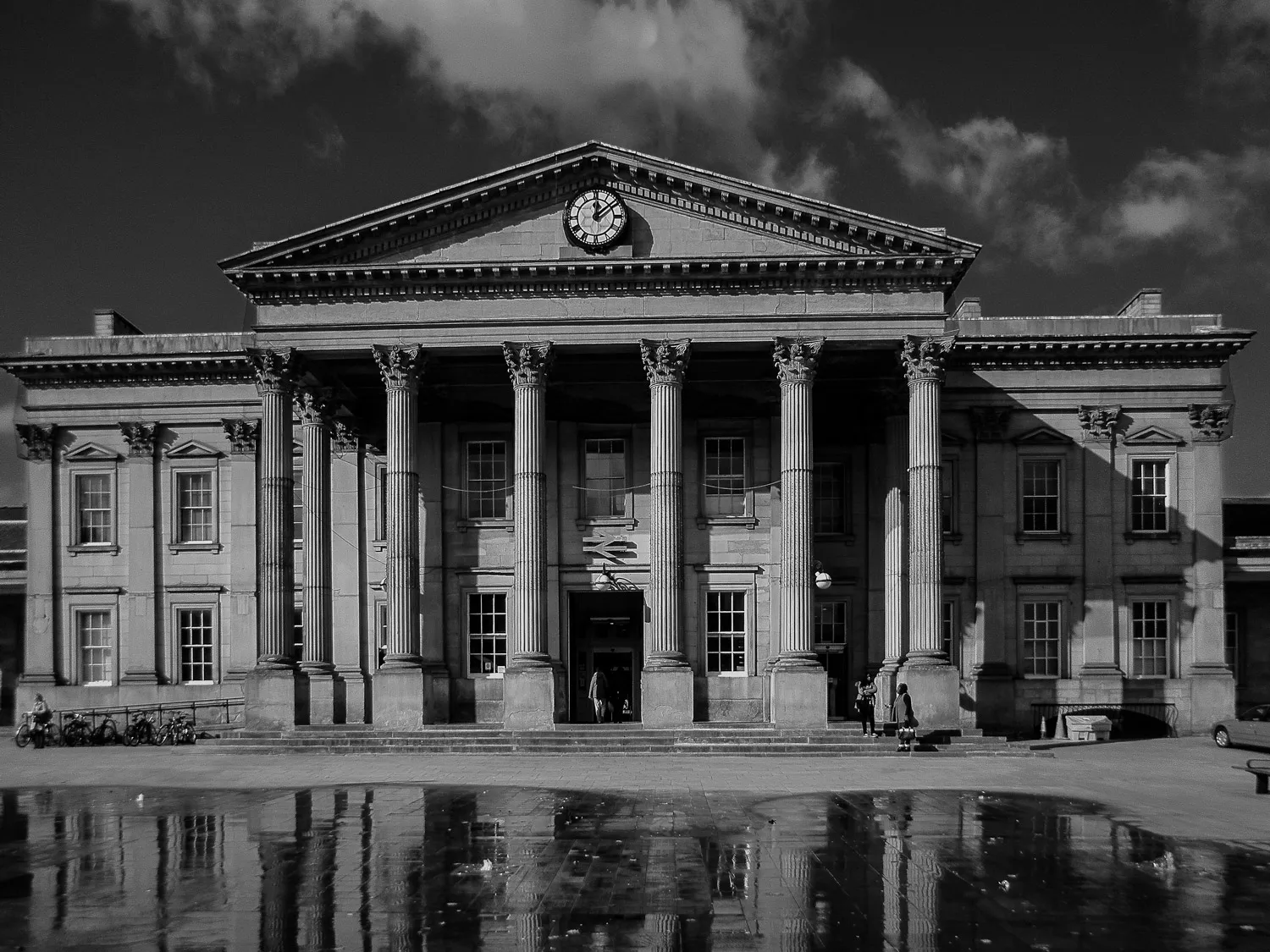 Railway Station Buildings in Monochrome