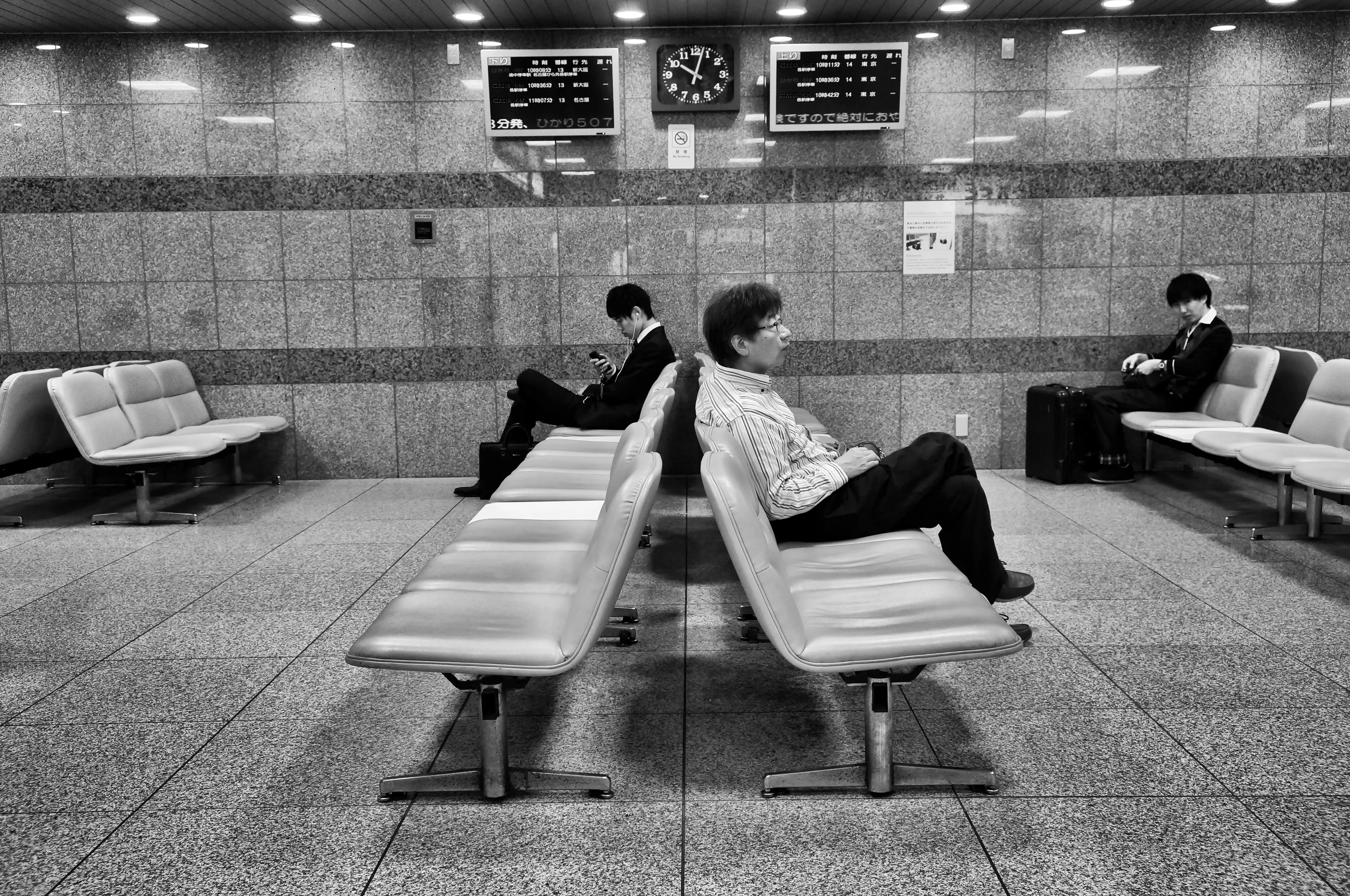 Waiting Room Interiors in Black and White