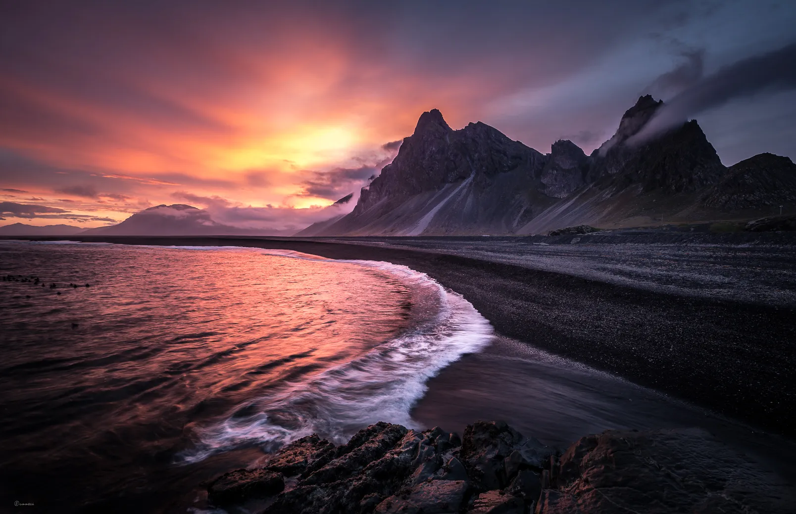Sunset or Sunrise from a Beach (in colour)