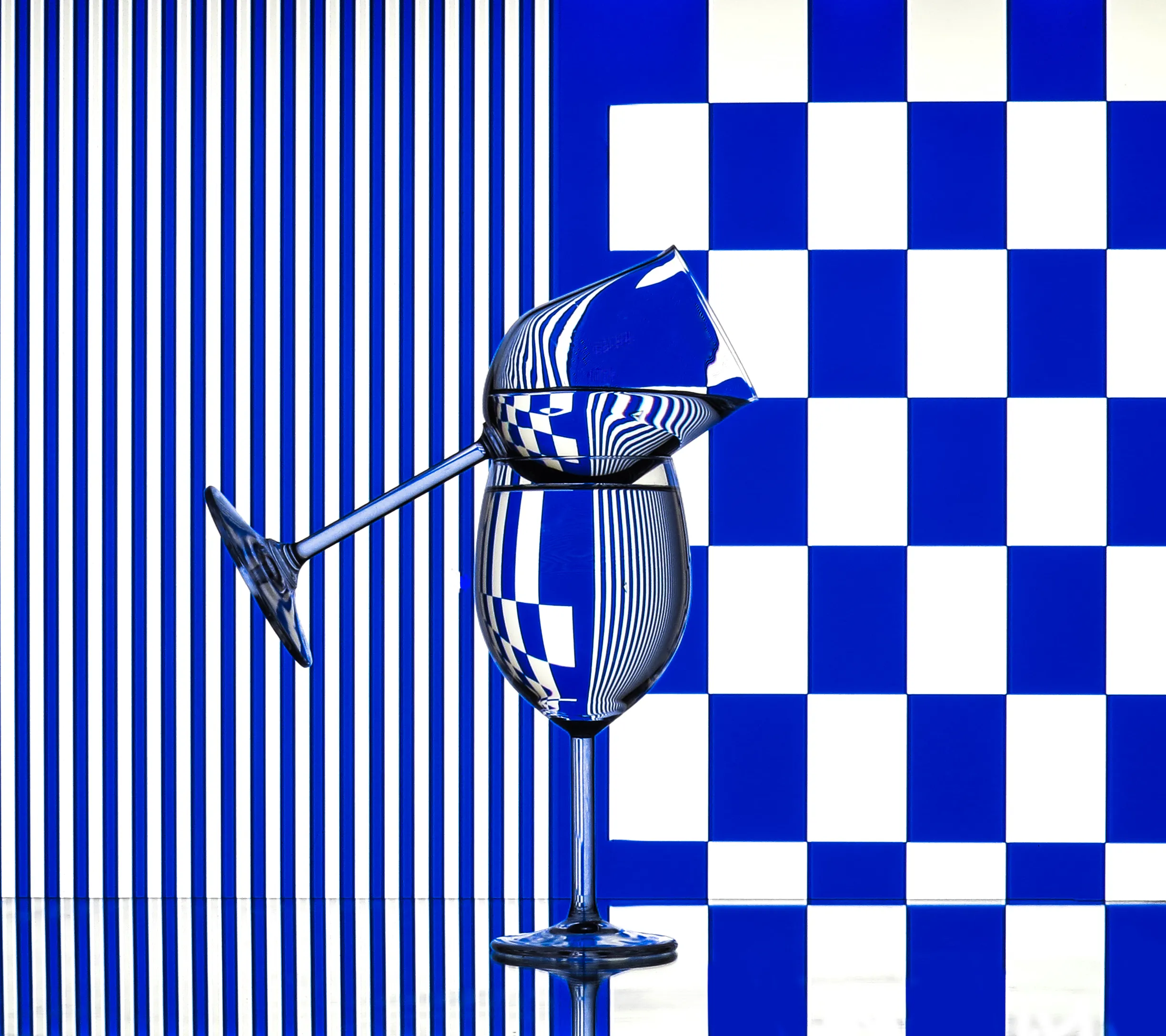 Blue and White