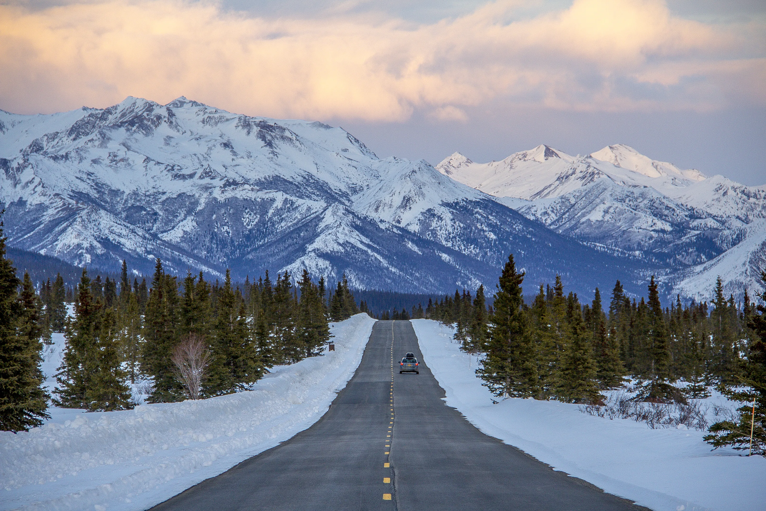 Mountains in Winter (in colour)