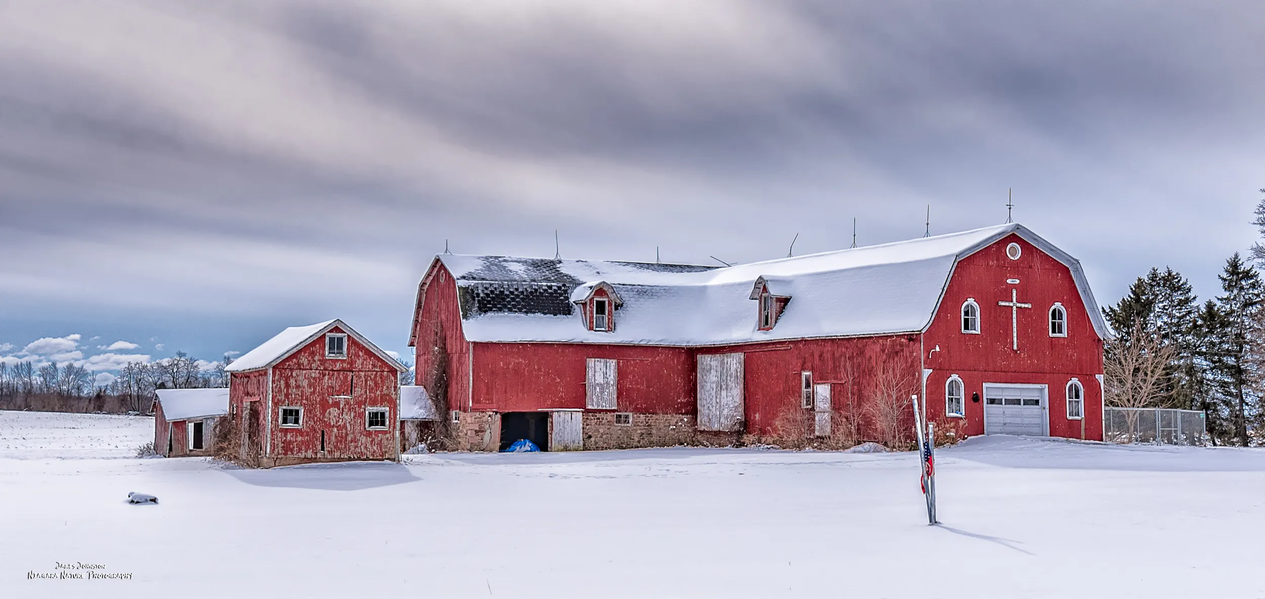 The Colour Red with Frost or Snow