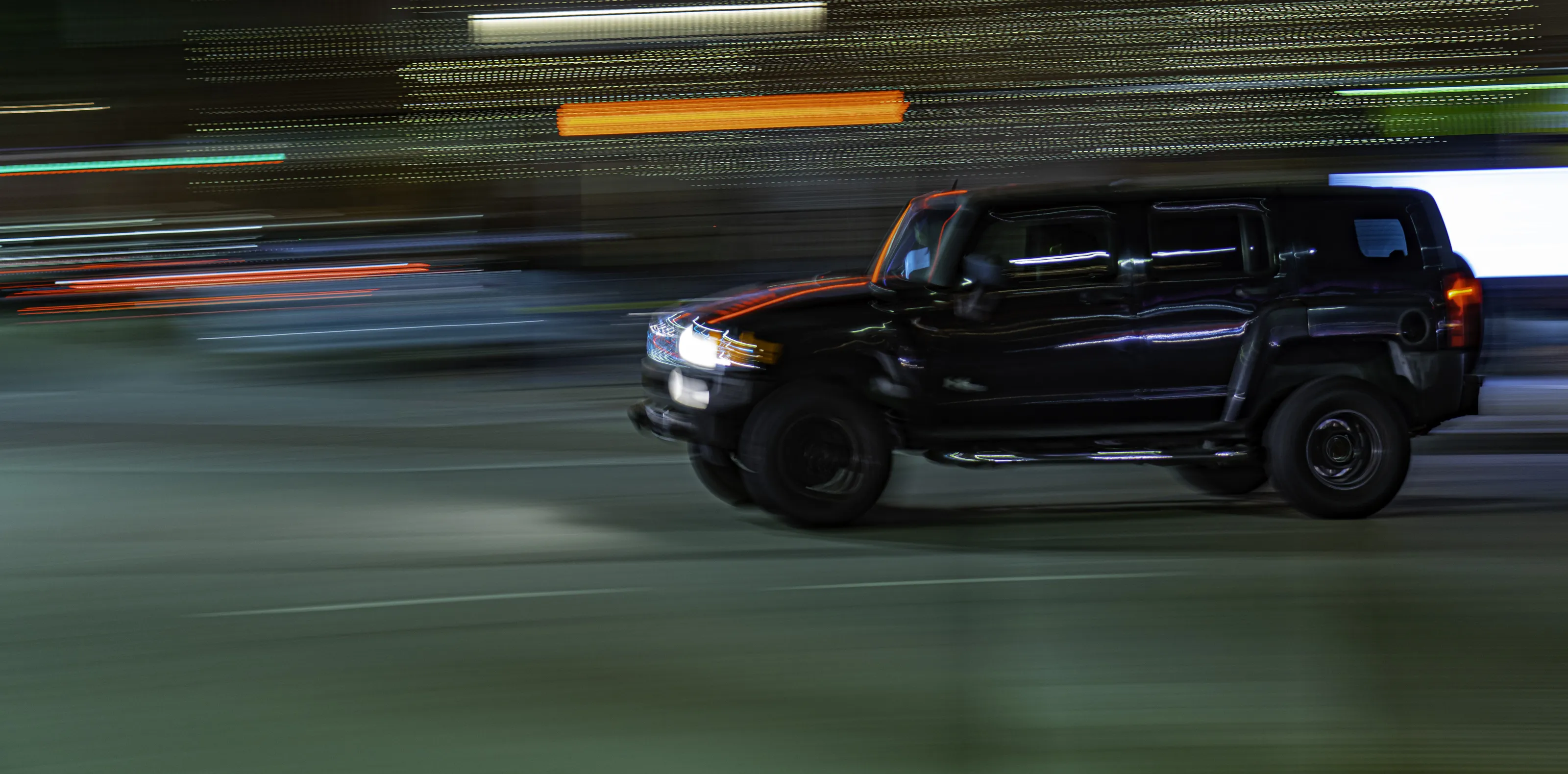 Panning at Night (in colour)
