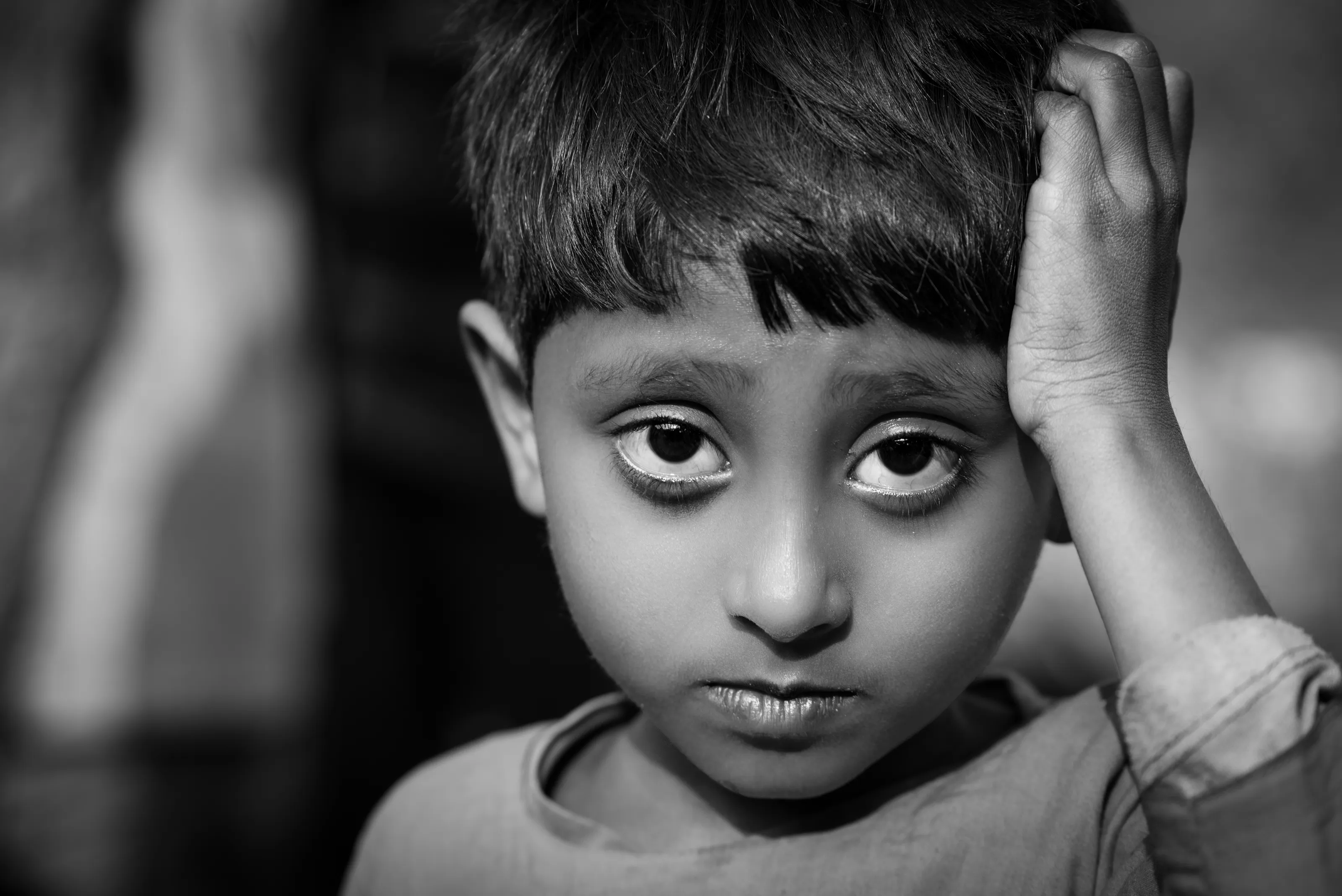 Innocent Human Faces in Black and White