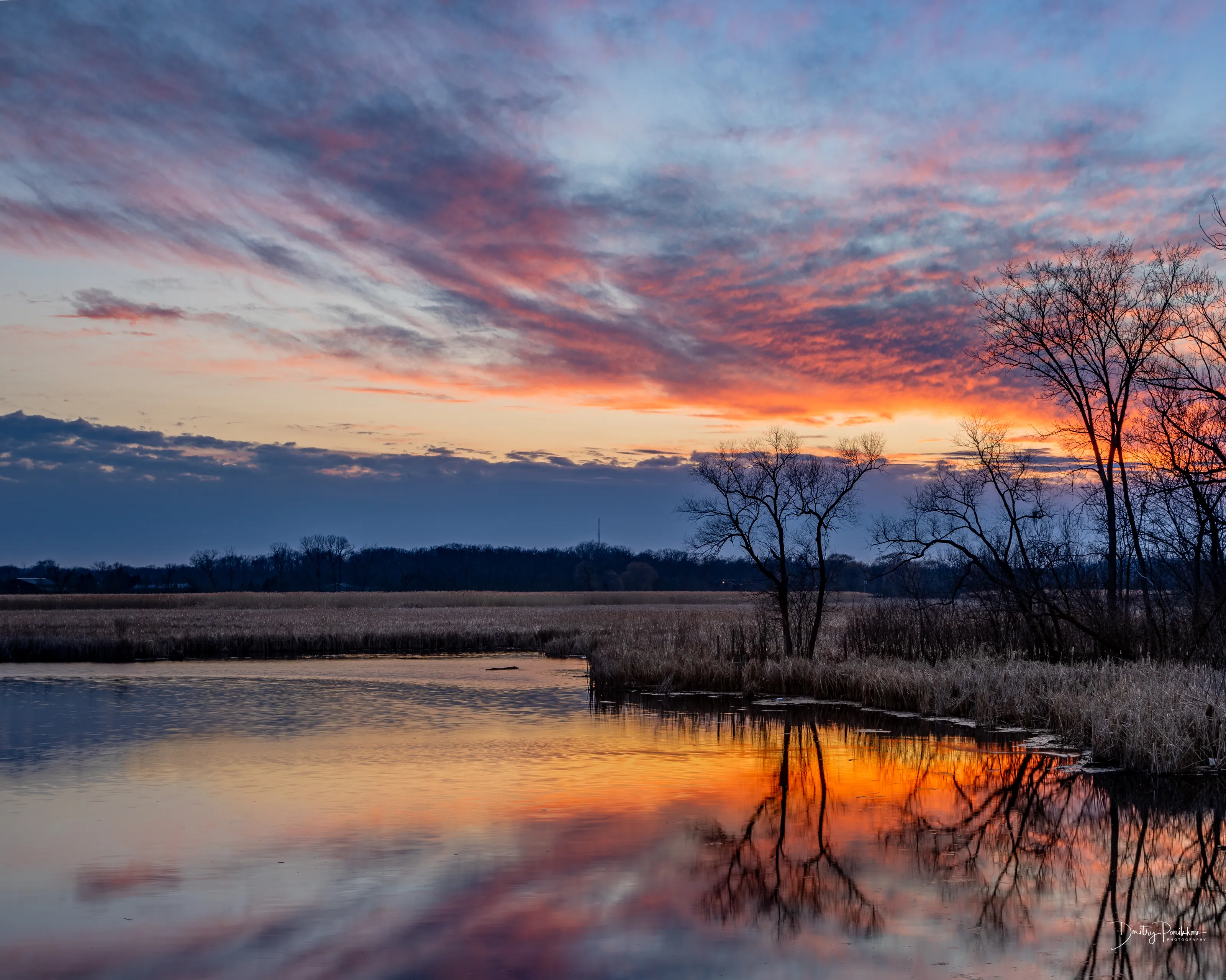 Sunset or Sunrise Over Rivers or Ponds
