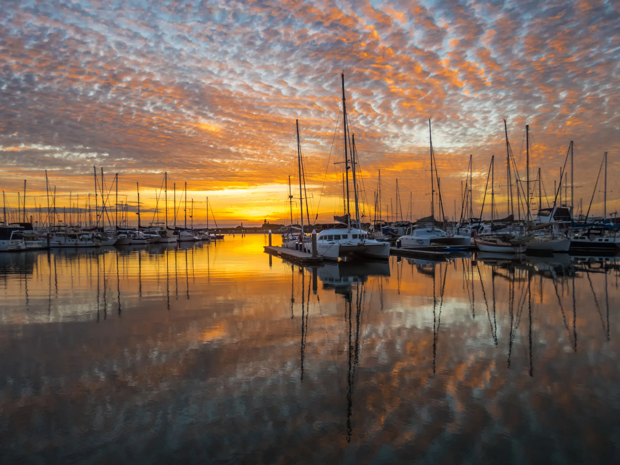 Boats in Water at Sunset or Sunrise (in colour)