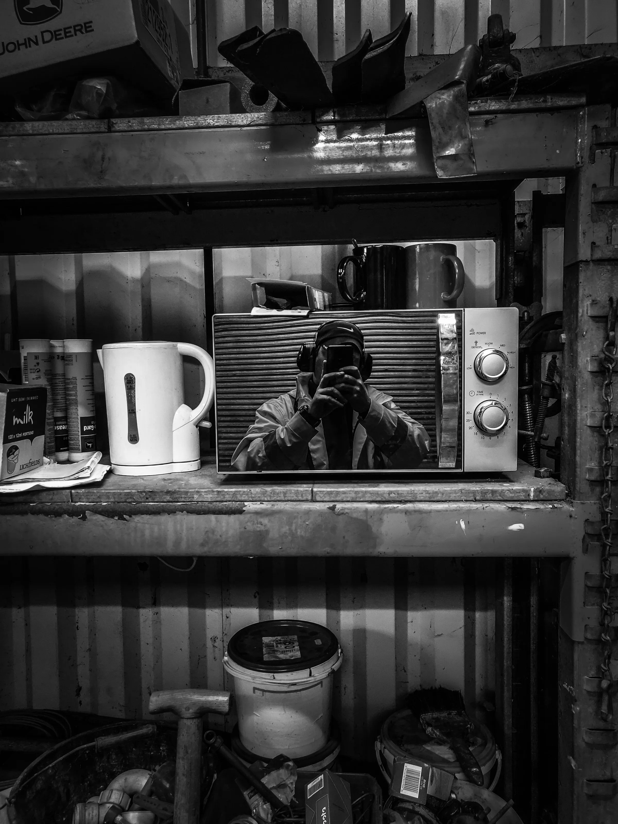 The Photographer's Reflection (in black and white)