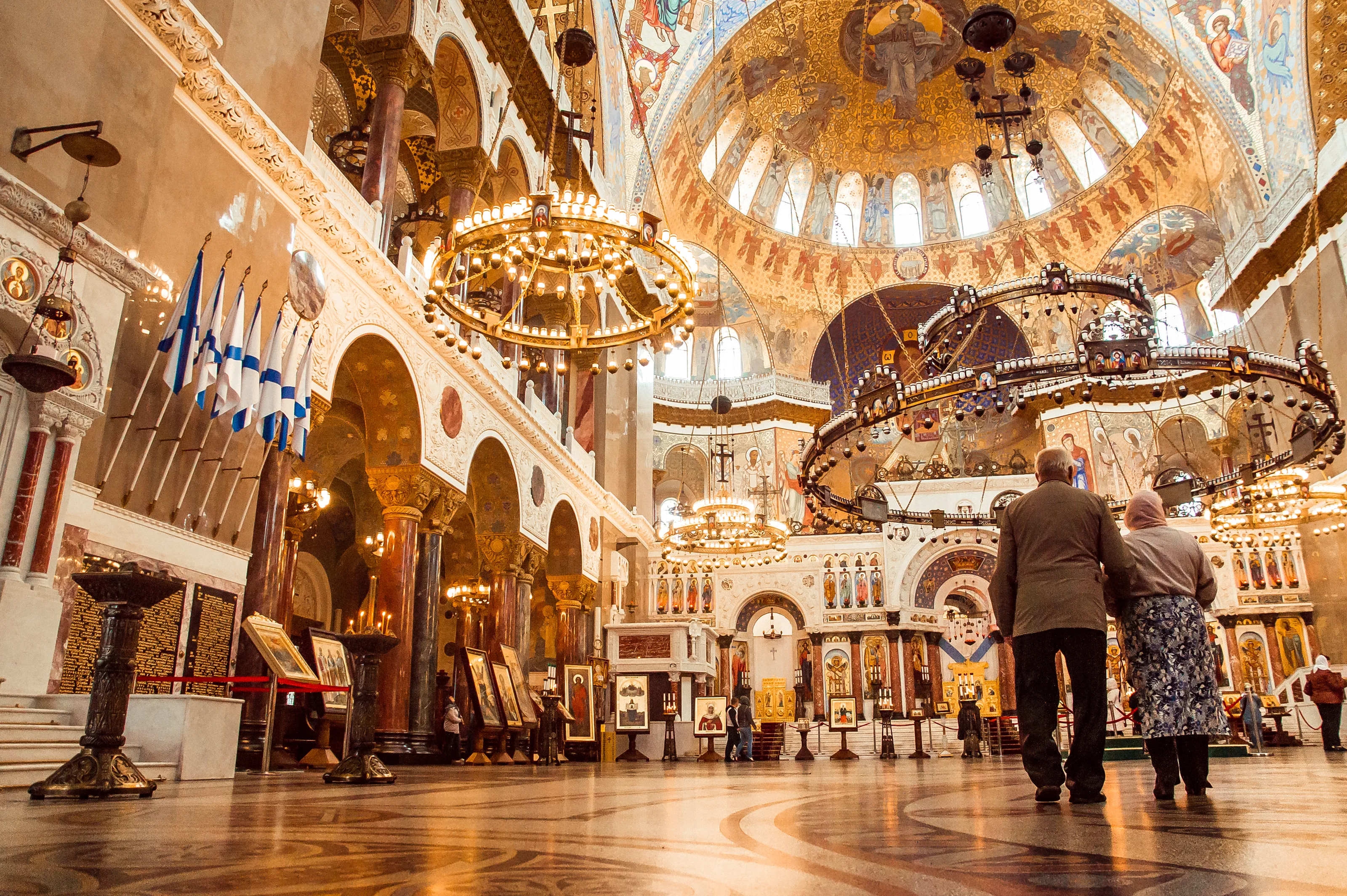 Church and Cathedral Interiors with People