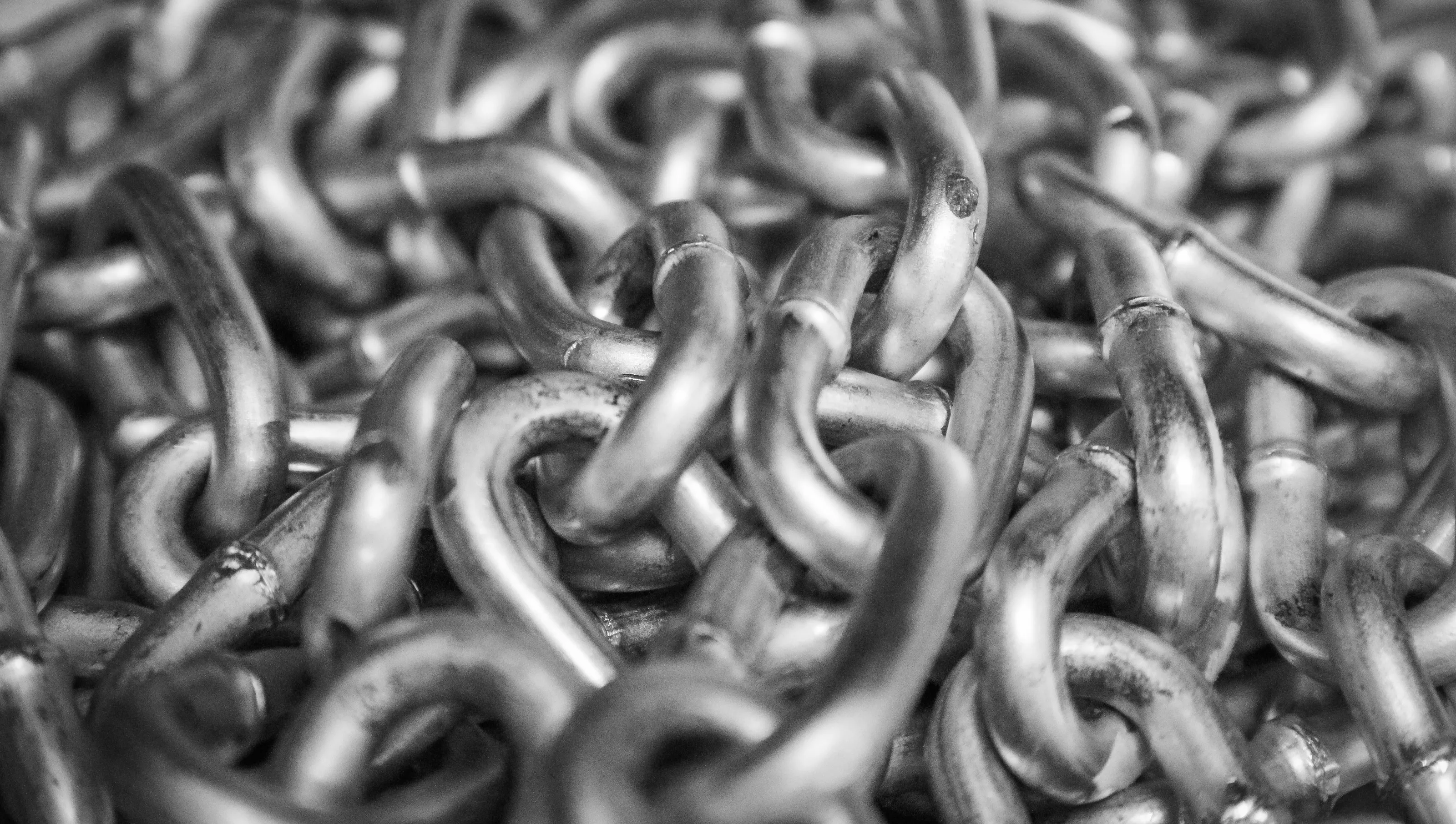 Steel and Iron Chains in Black and White