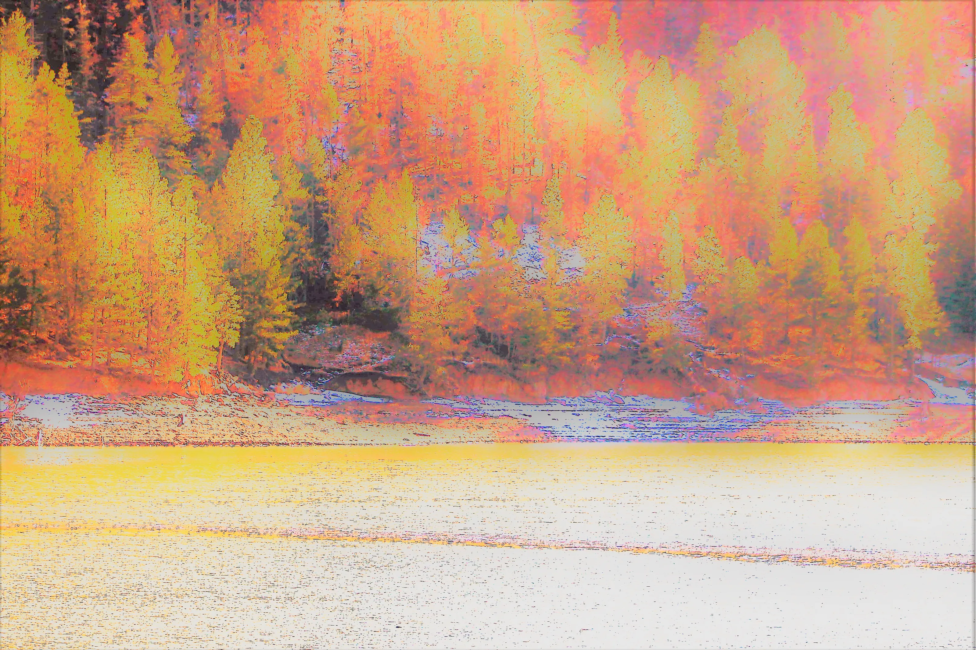 Painterly Autumn Leaves and Trees (in colour)