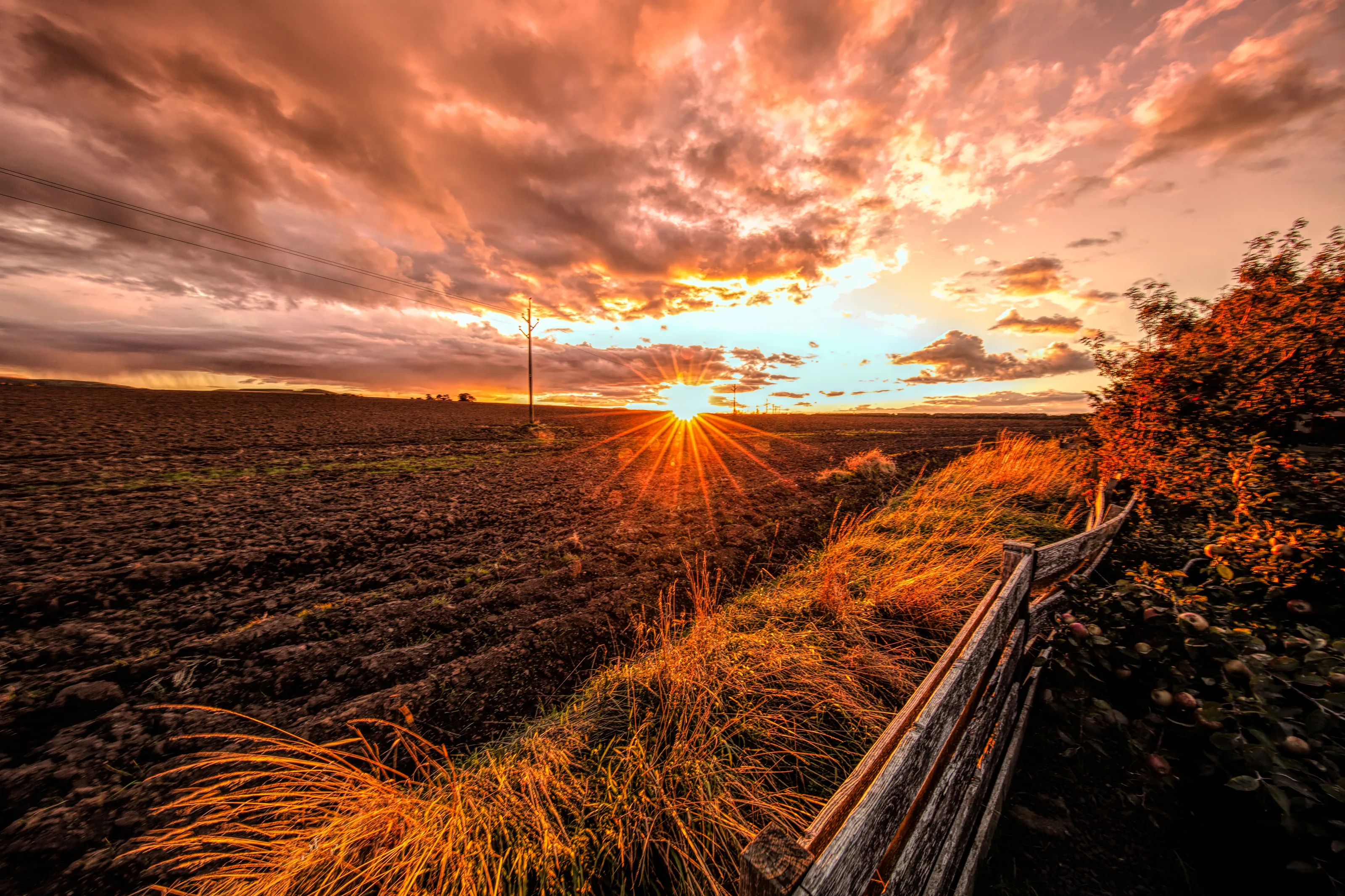 Sunrise or Sunset Over Land (no water)