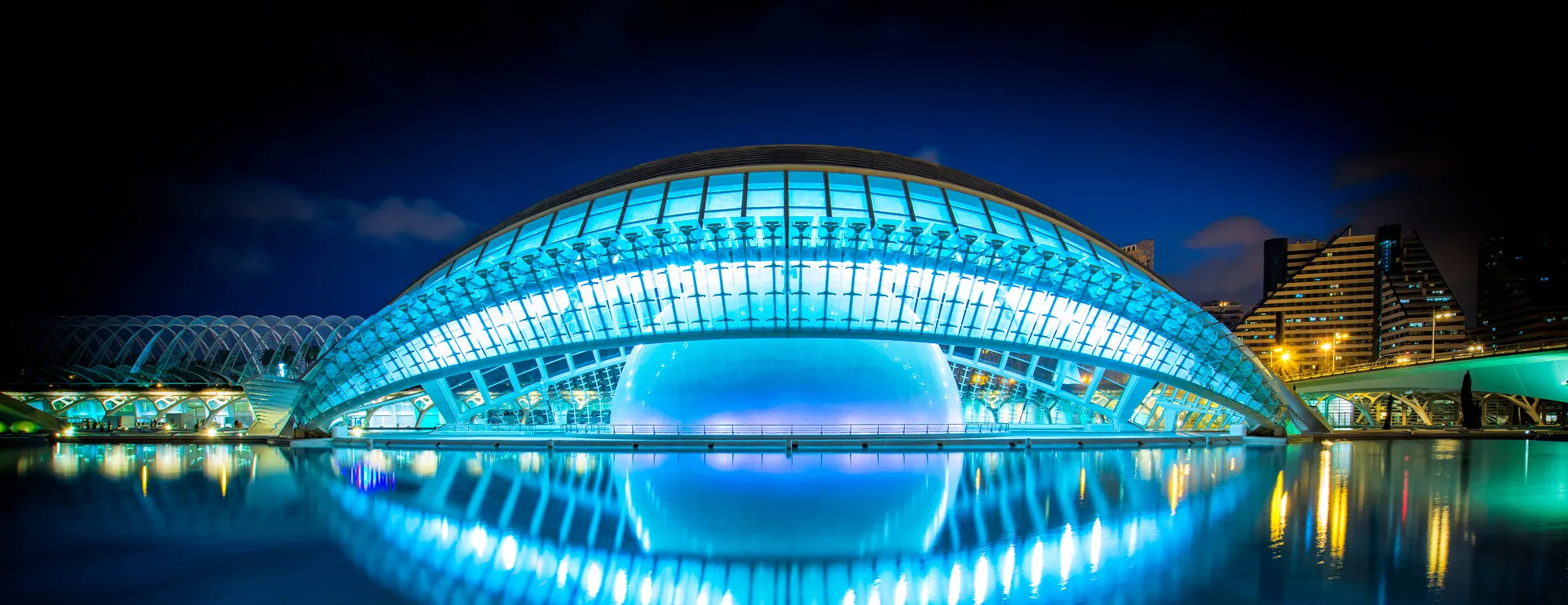 Famous landmarks at night