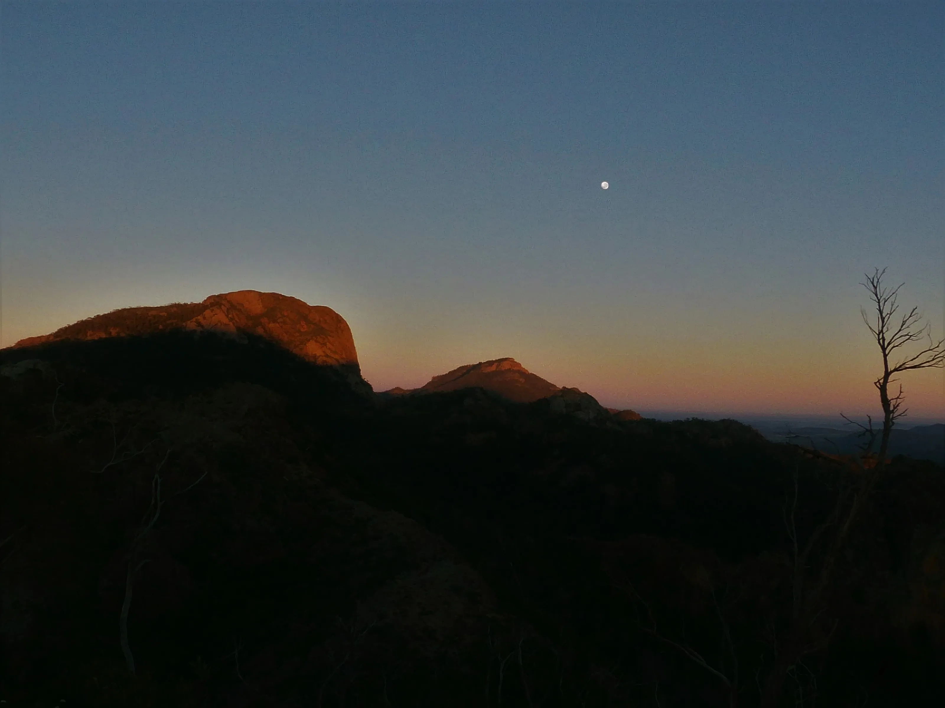 Sunrise or Sunset on a Rock Face (in colour)