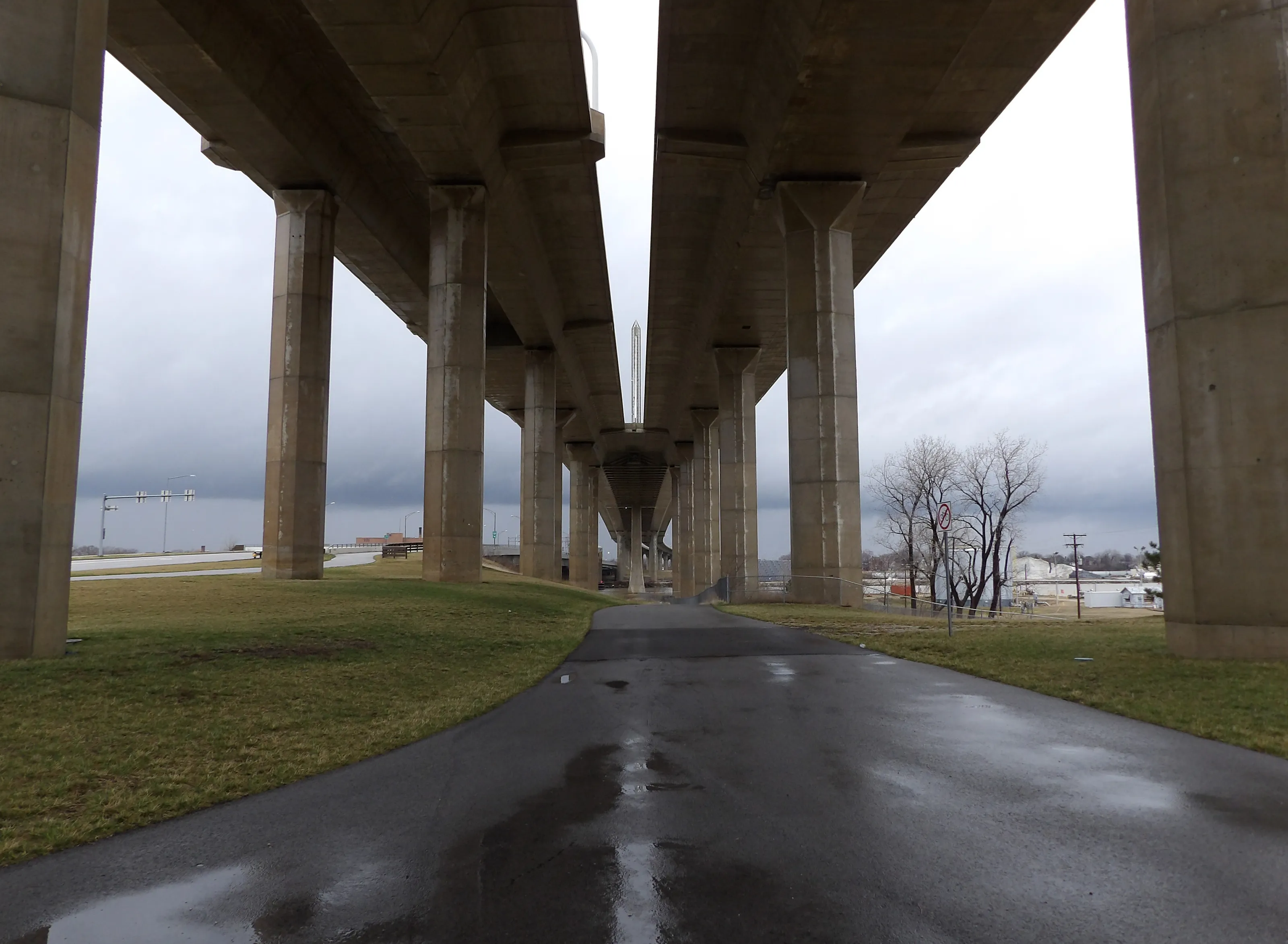 Pillars Supporting Bridges Over Land