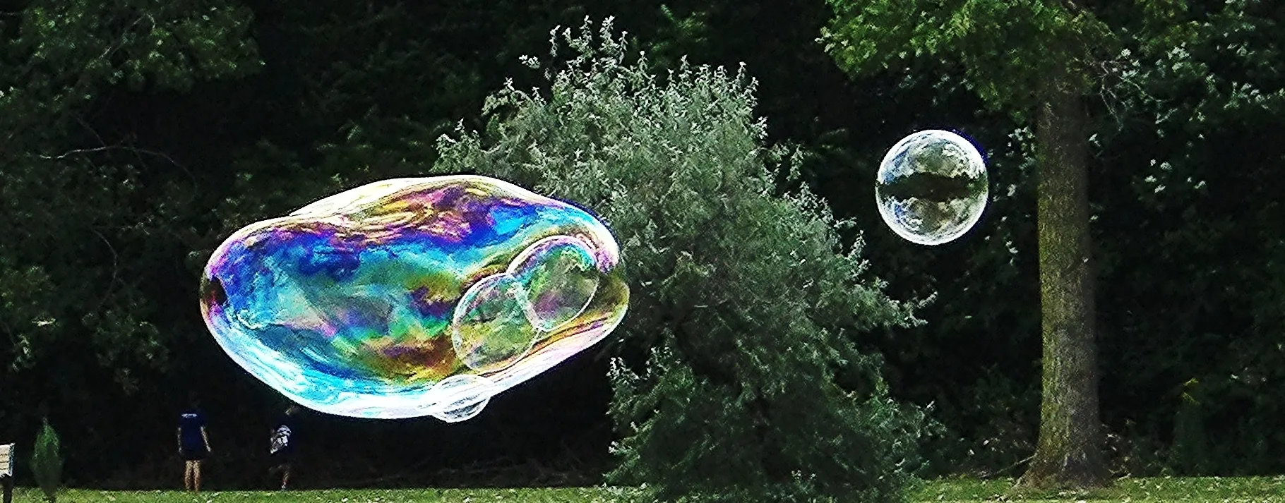 Bubbles Floating in the Air (in colour)