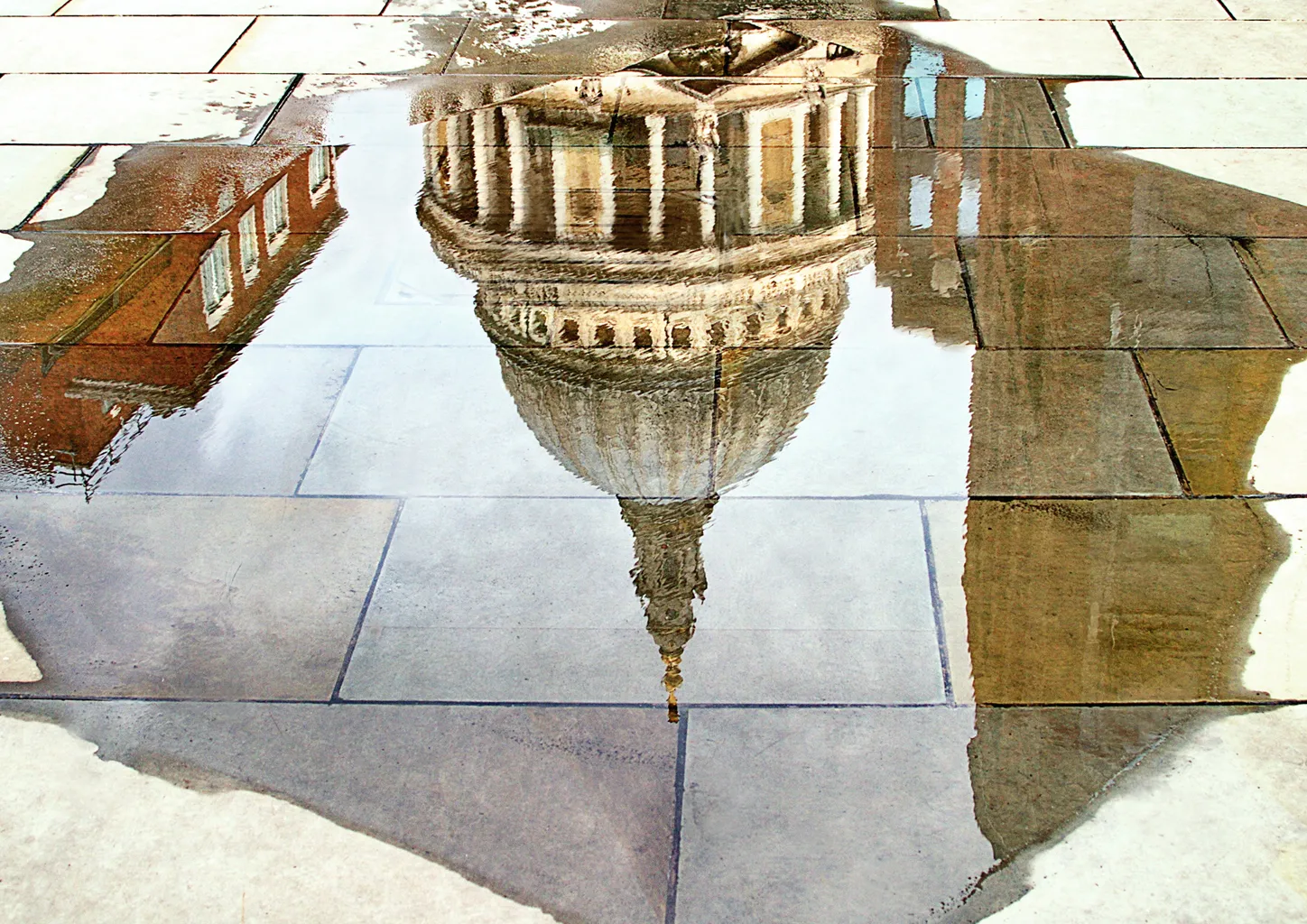 Pavement Puddle Reflections