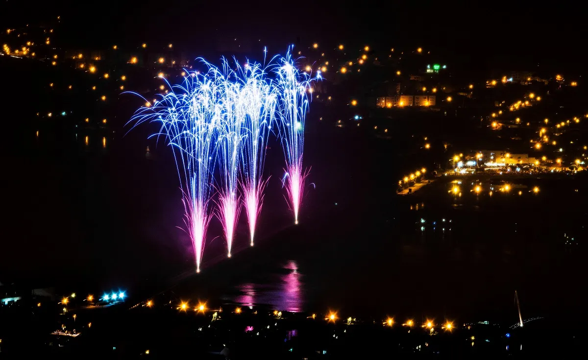 Landscape with Fireworks (in colour)