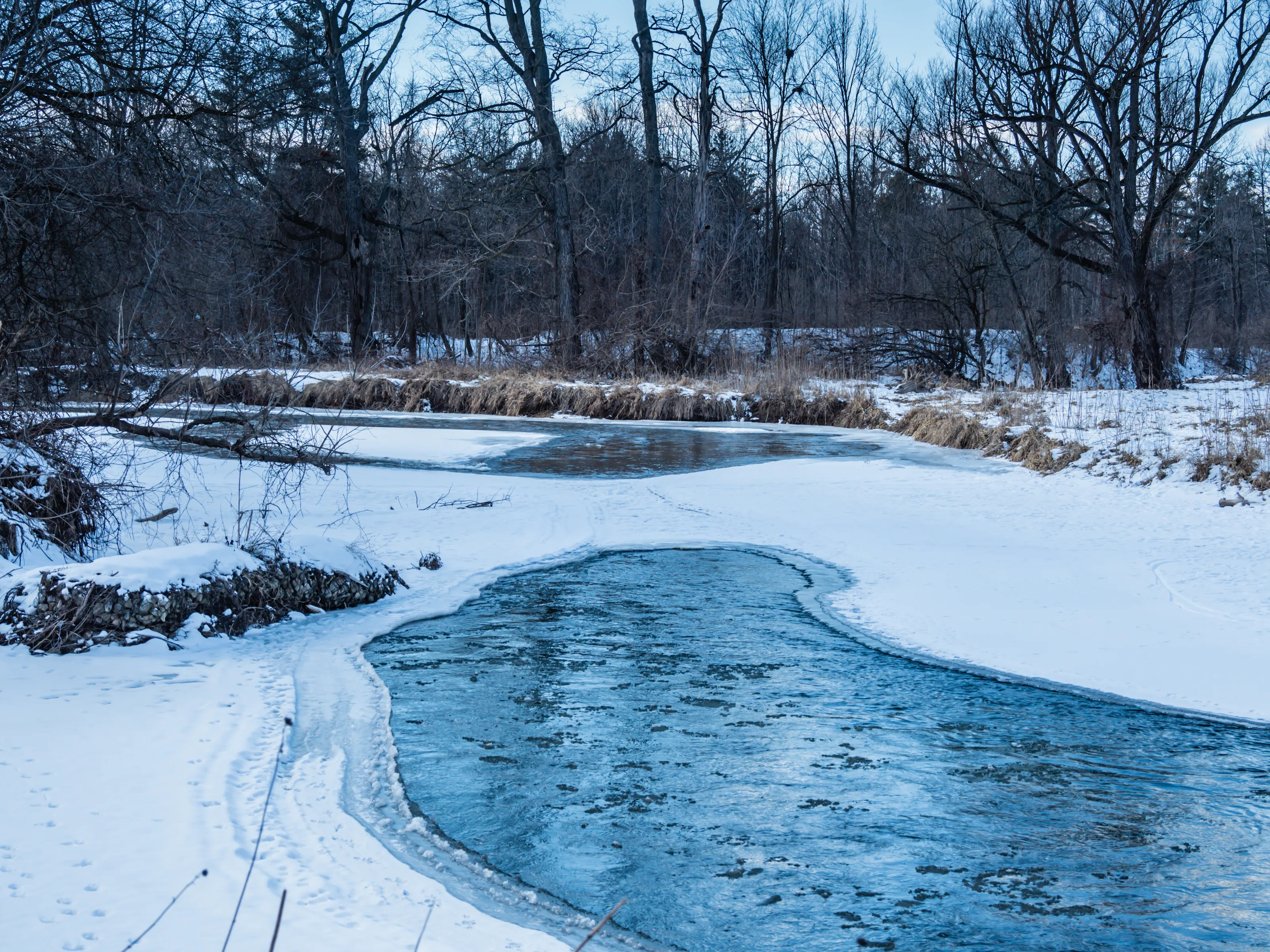 Partially Frozen Rivers, Lakes and Ponds