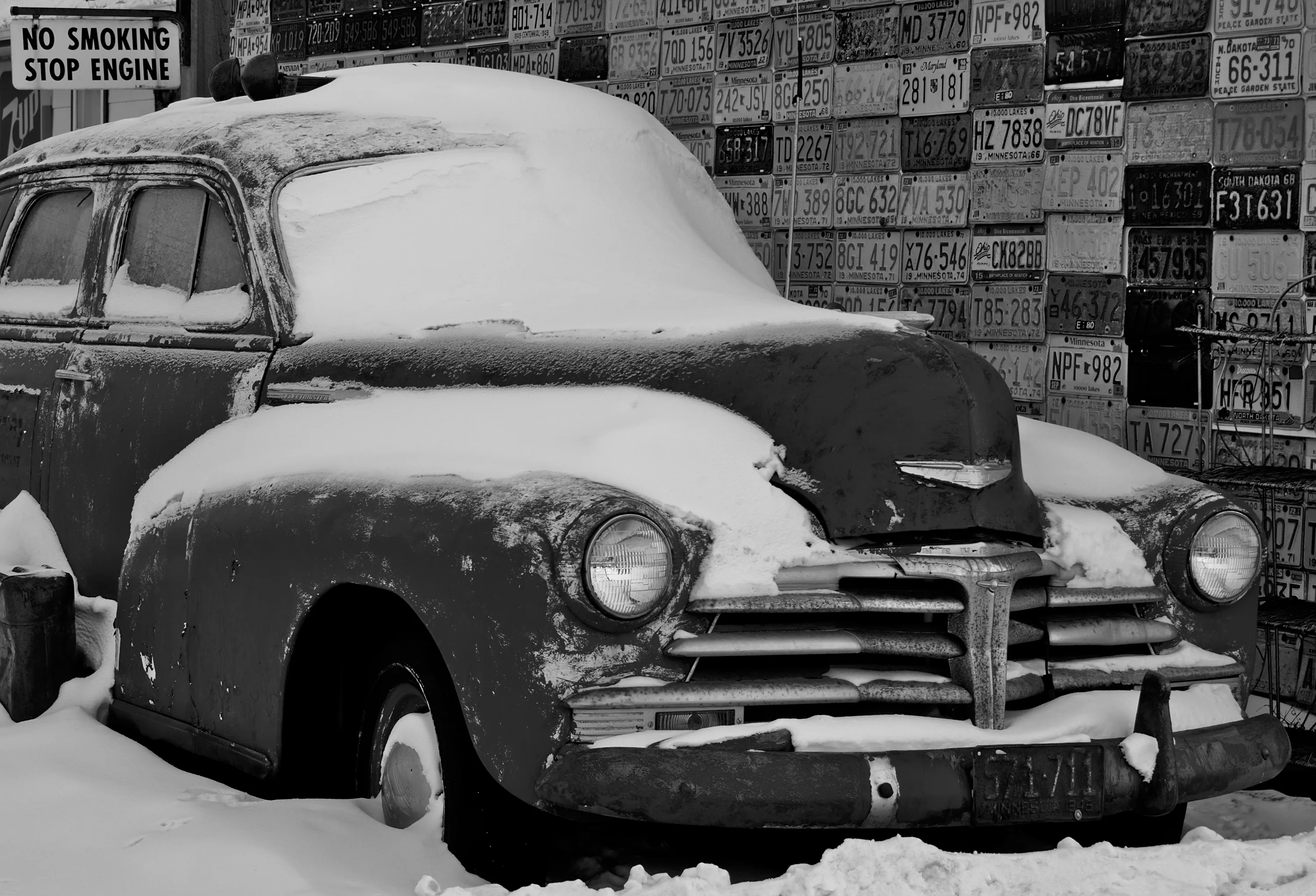 Vehicles Covered in Snow
