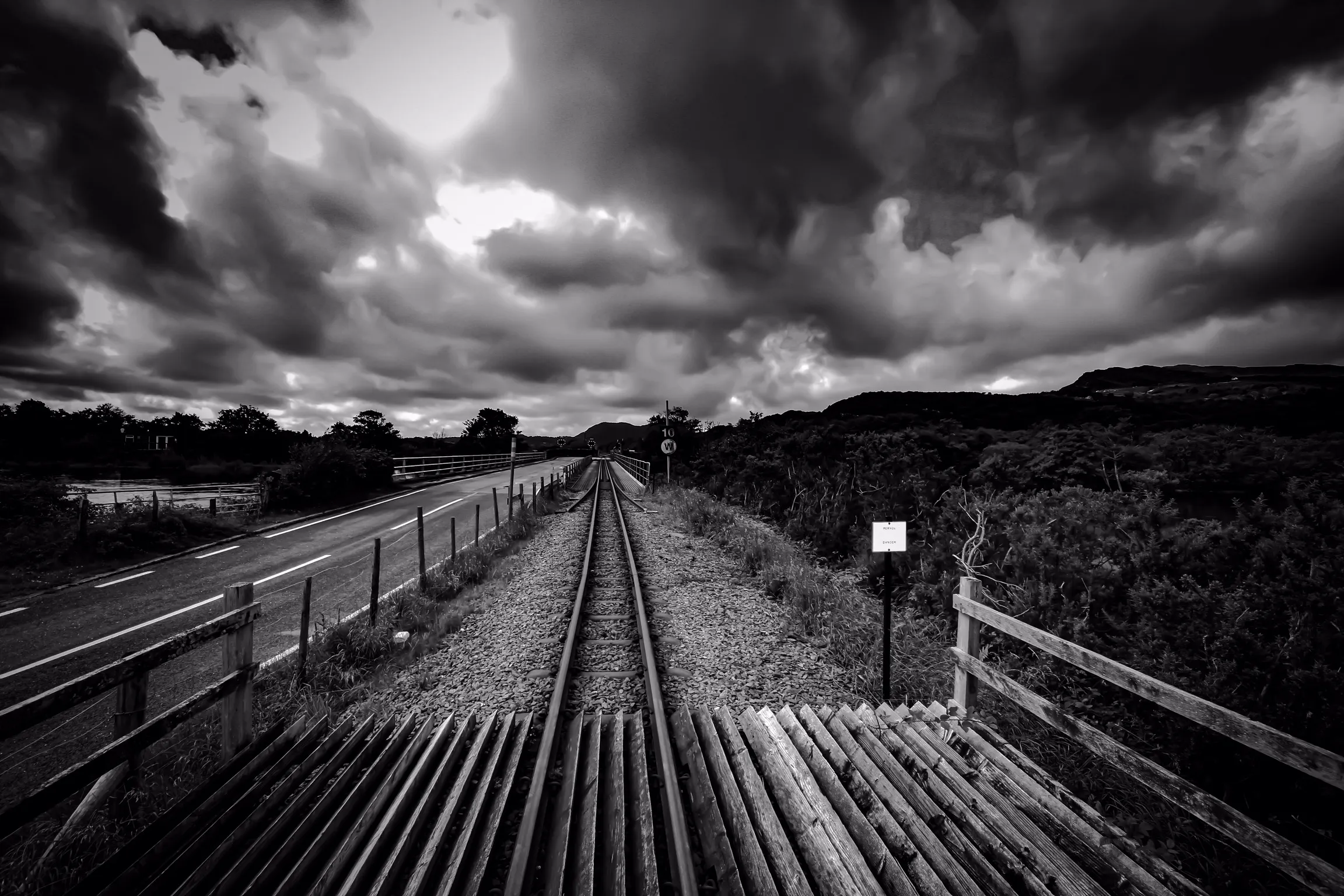 Railway Tracks in Black and White
