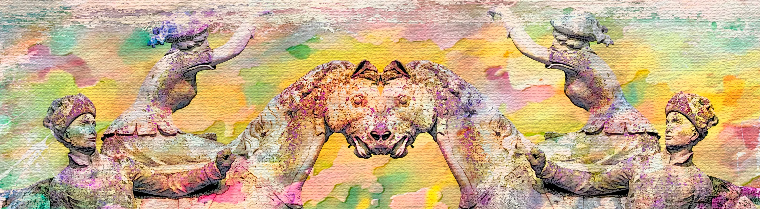 Mirrored Statue Abstracts (in colour)