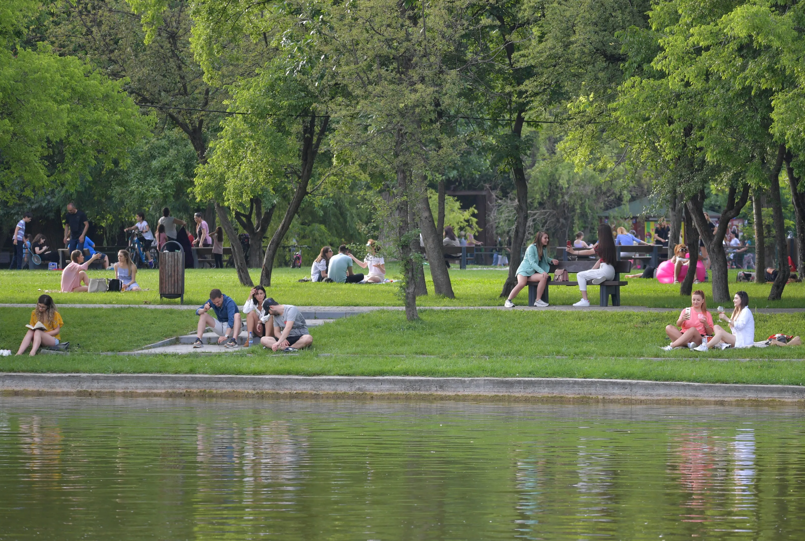 People Having Fun and Relaxing in Parks