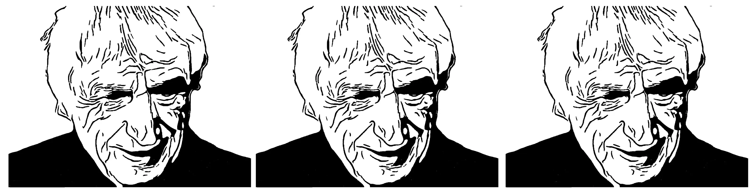Black and White Processed Portrait of One Man