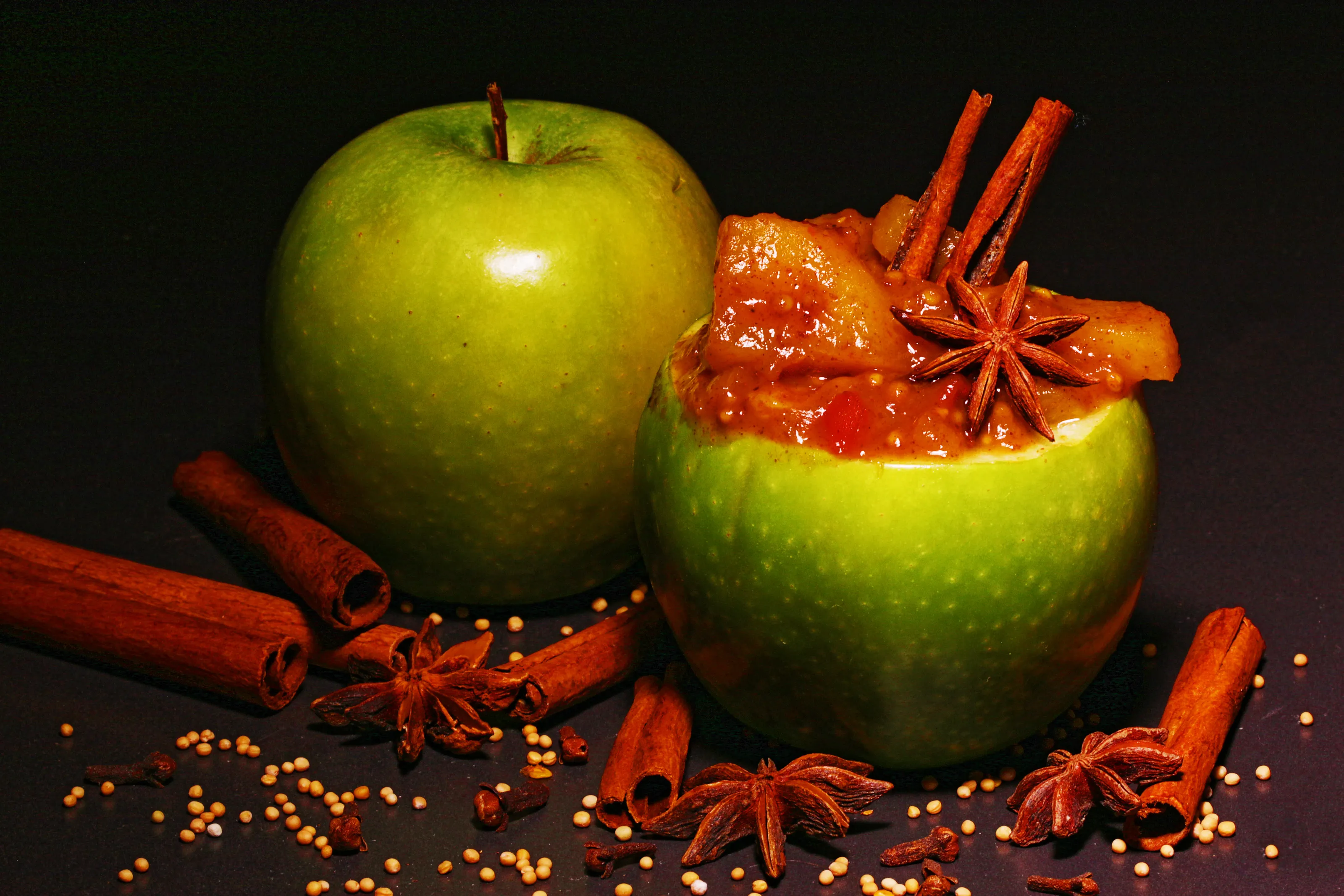 Still-Life Apples on a Black or White Background