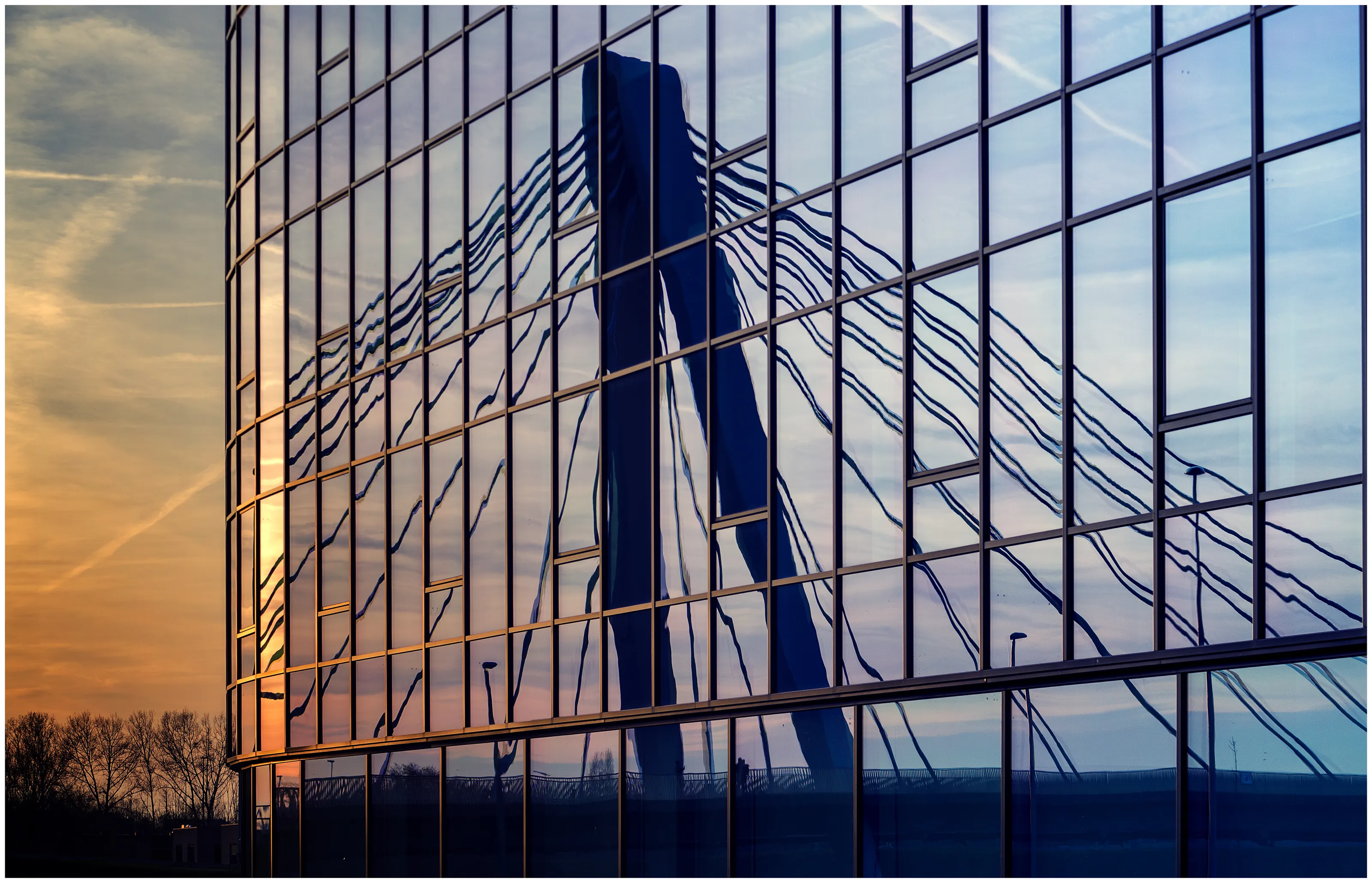 Glass Architecture with Reflections