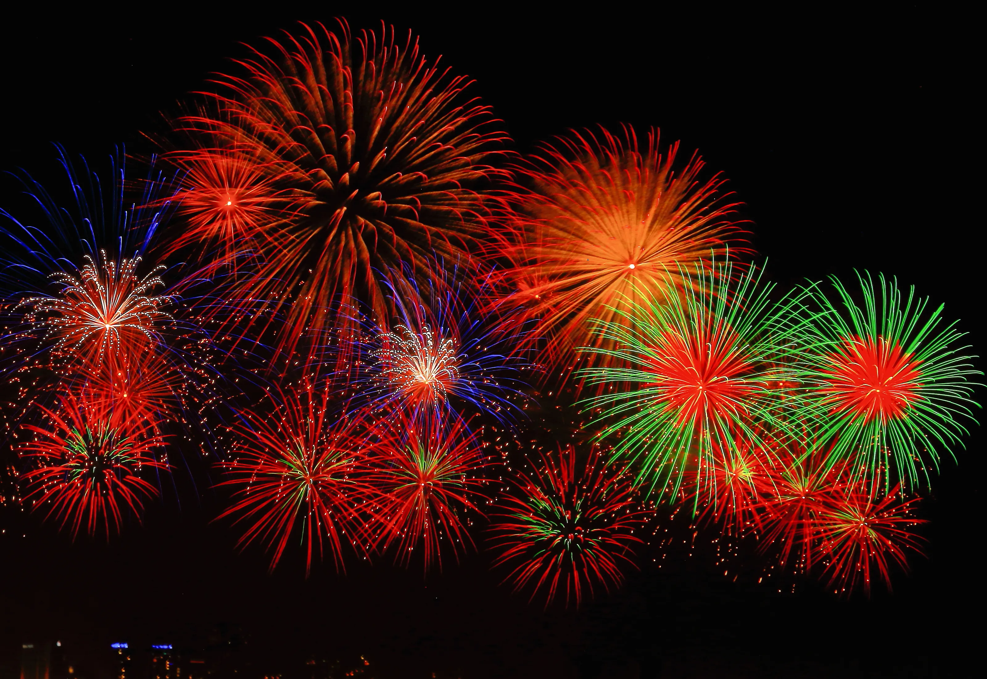 Firework Displays in Colour