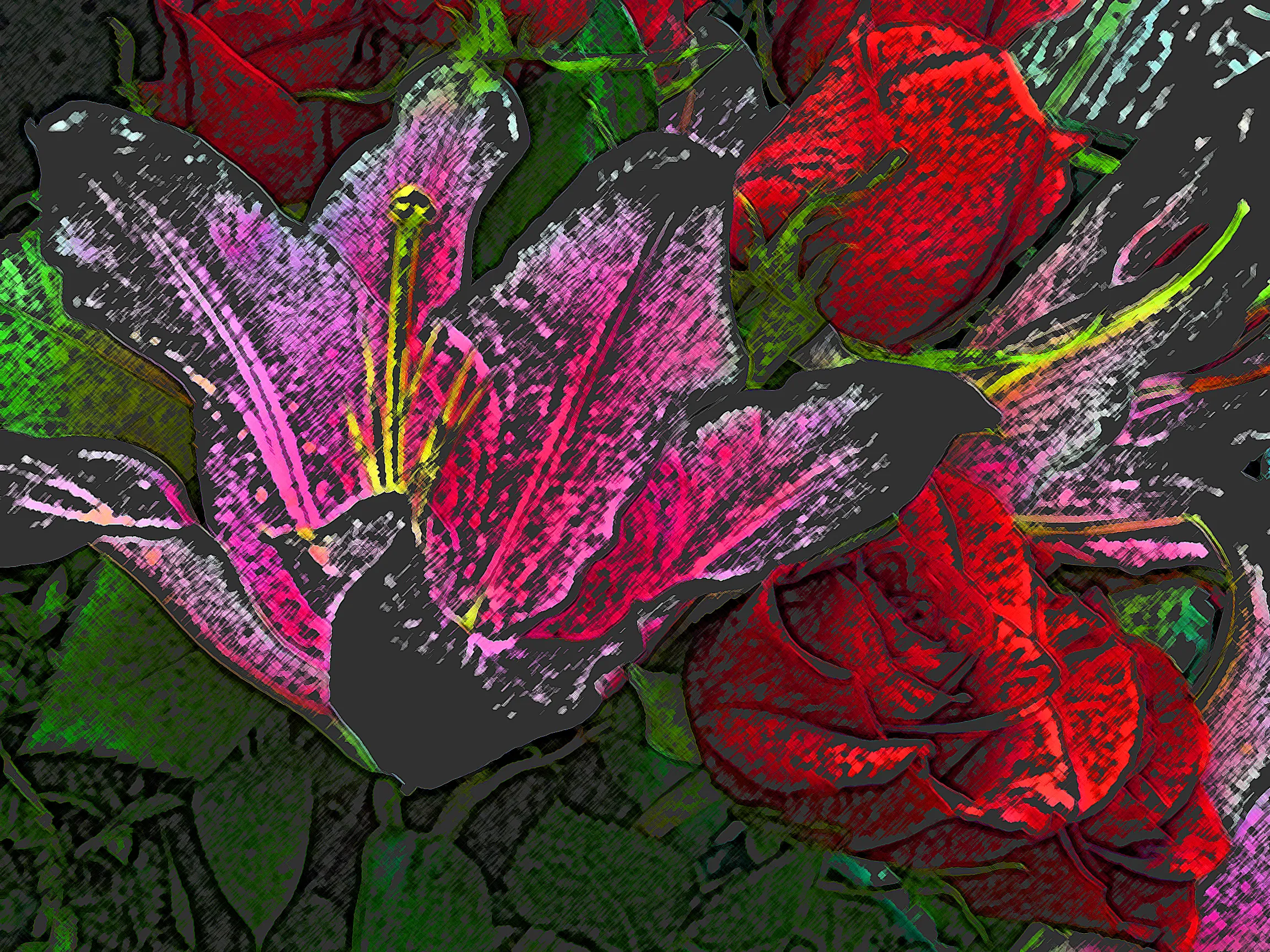 Flowers with Artistic Editing Effects