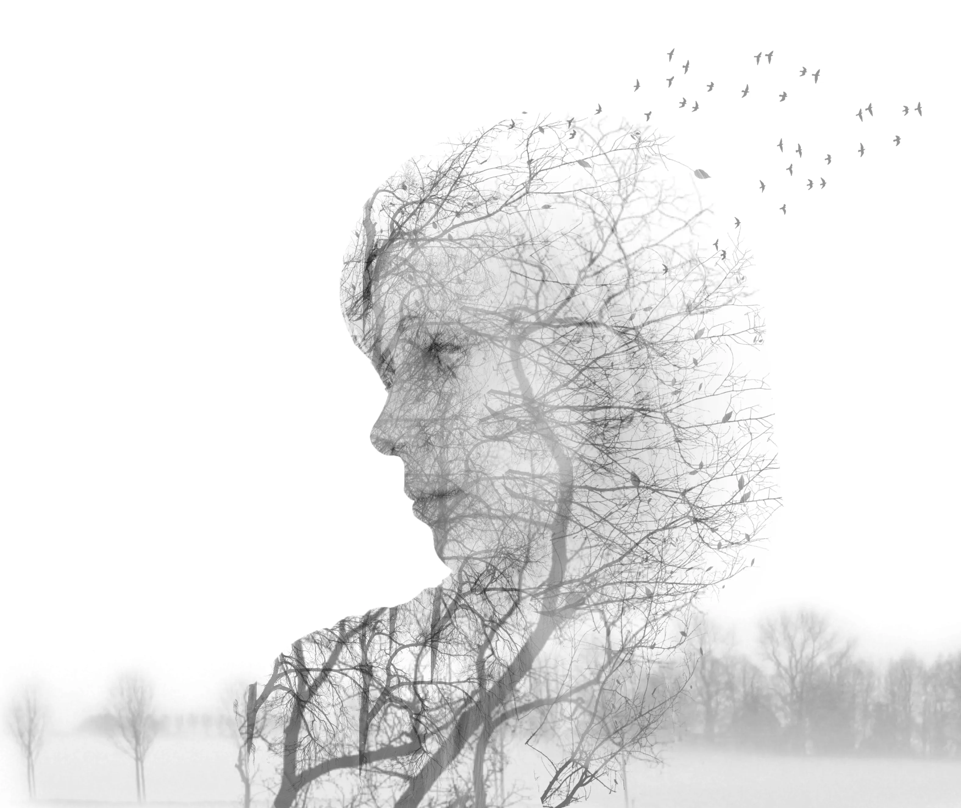 Double Exposure in Black and White