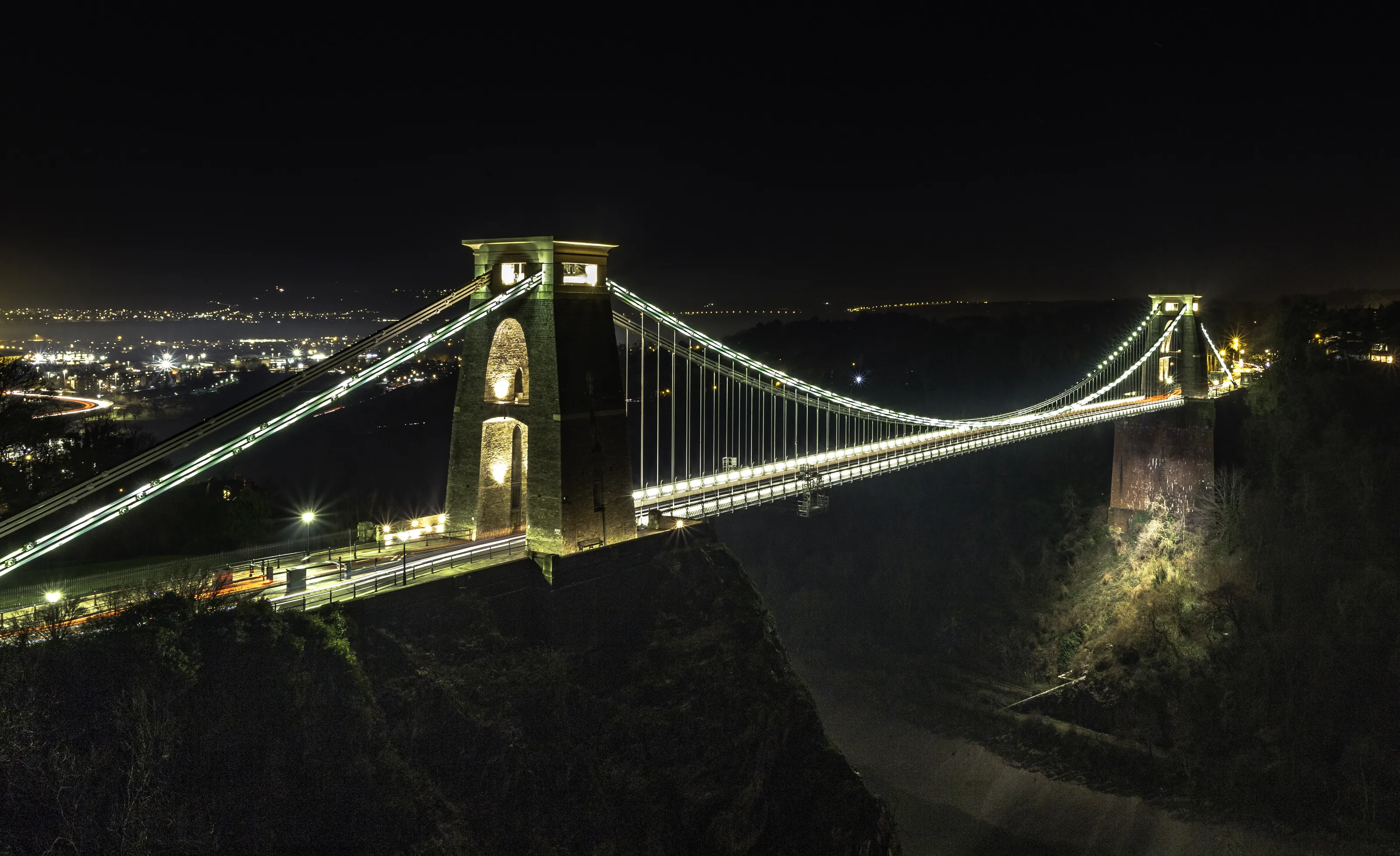 Bridges Lit Up At Night (in colour)