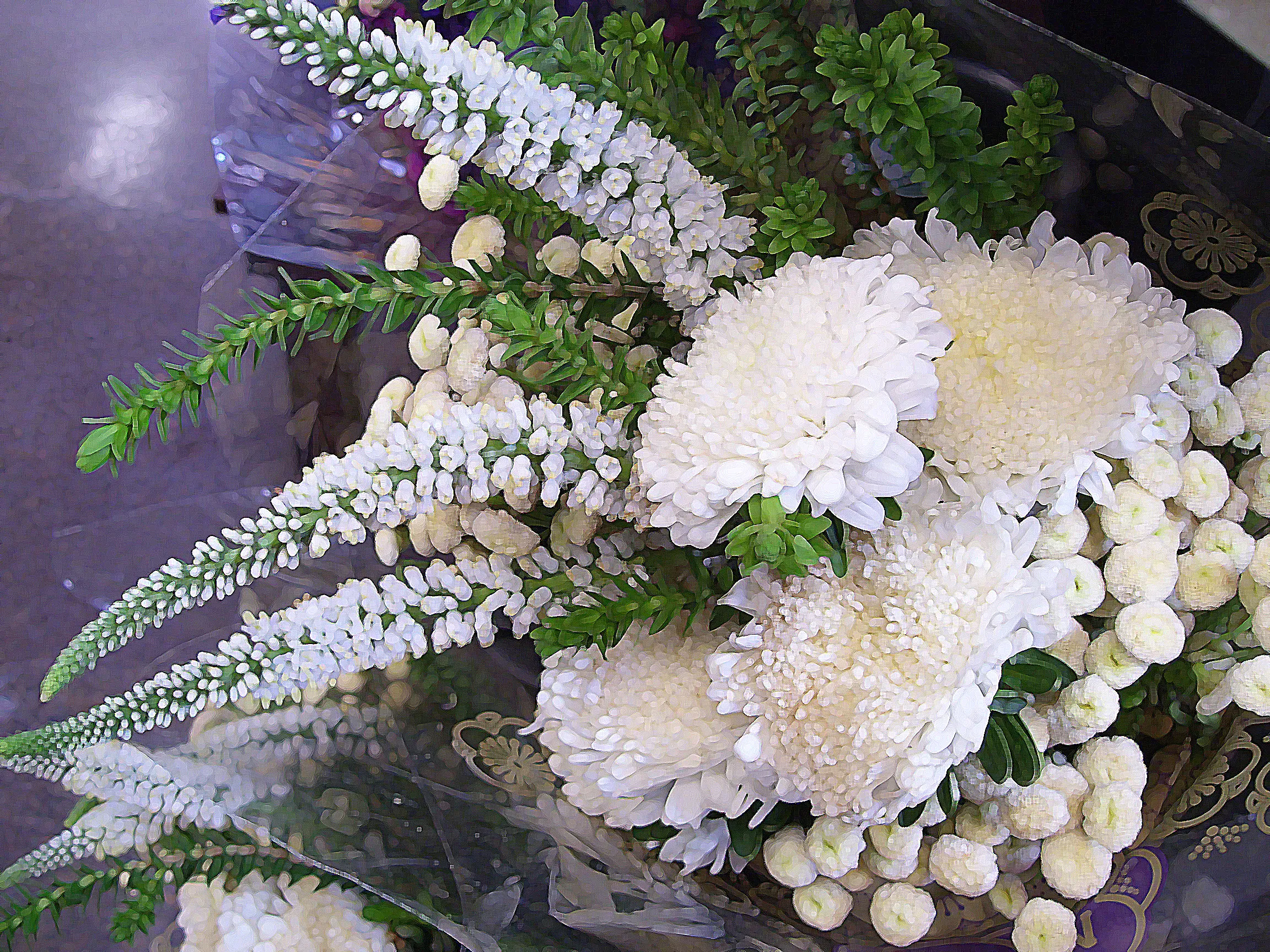 More Than One White Flower (in colour)